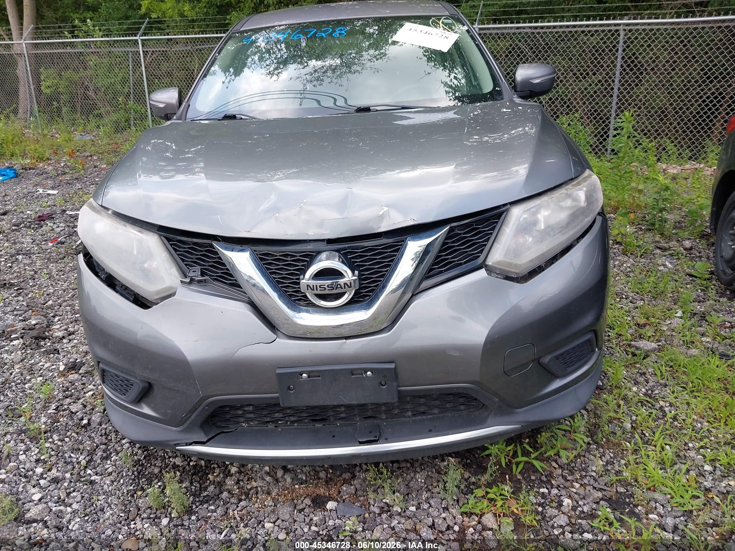 2015 Nissan Rogue S Gray vin: KNMAT2MV8FP590865