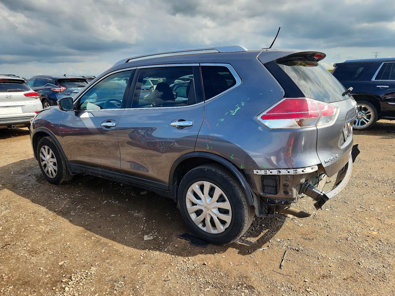 2016 Nissan Rogue S Серый vin: KNMAT2MV8GP678090