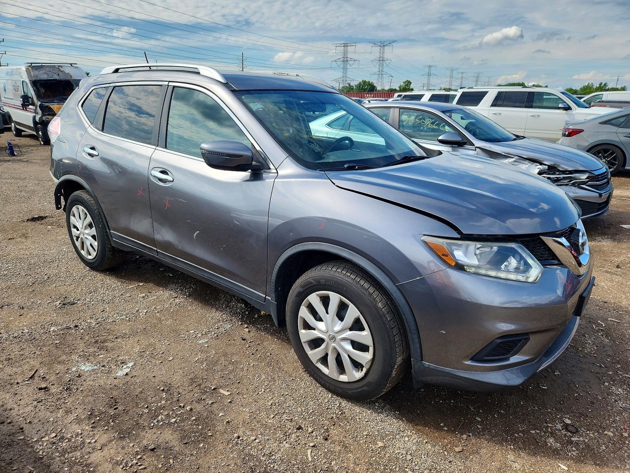2016 Nissan Rogue S Серый vin: KNMAT2MV8GP678090