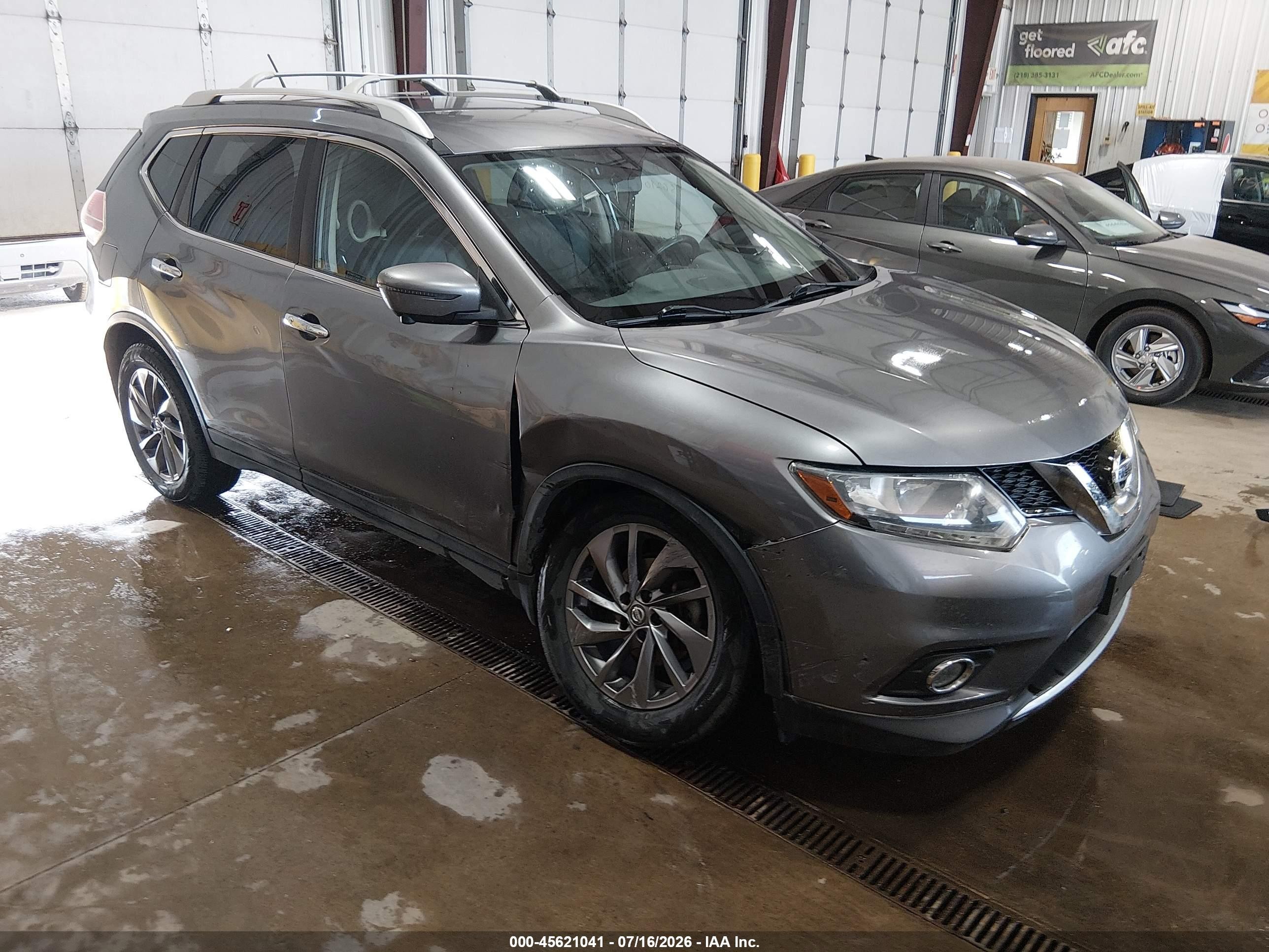 2016 Nissan Rogue Sl Gray vin: KNMAT2MV8GP713601