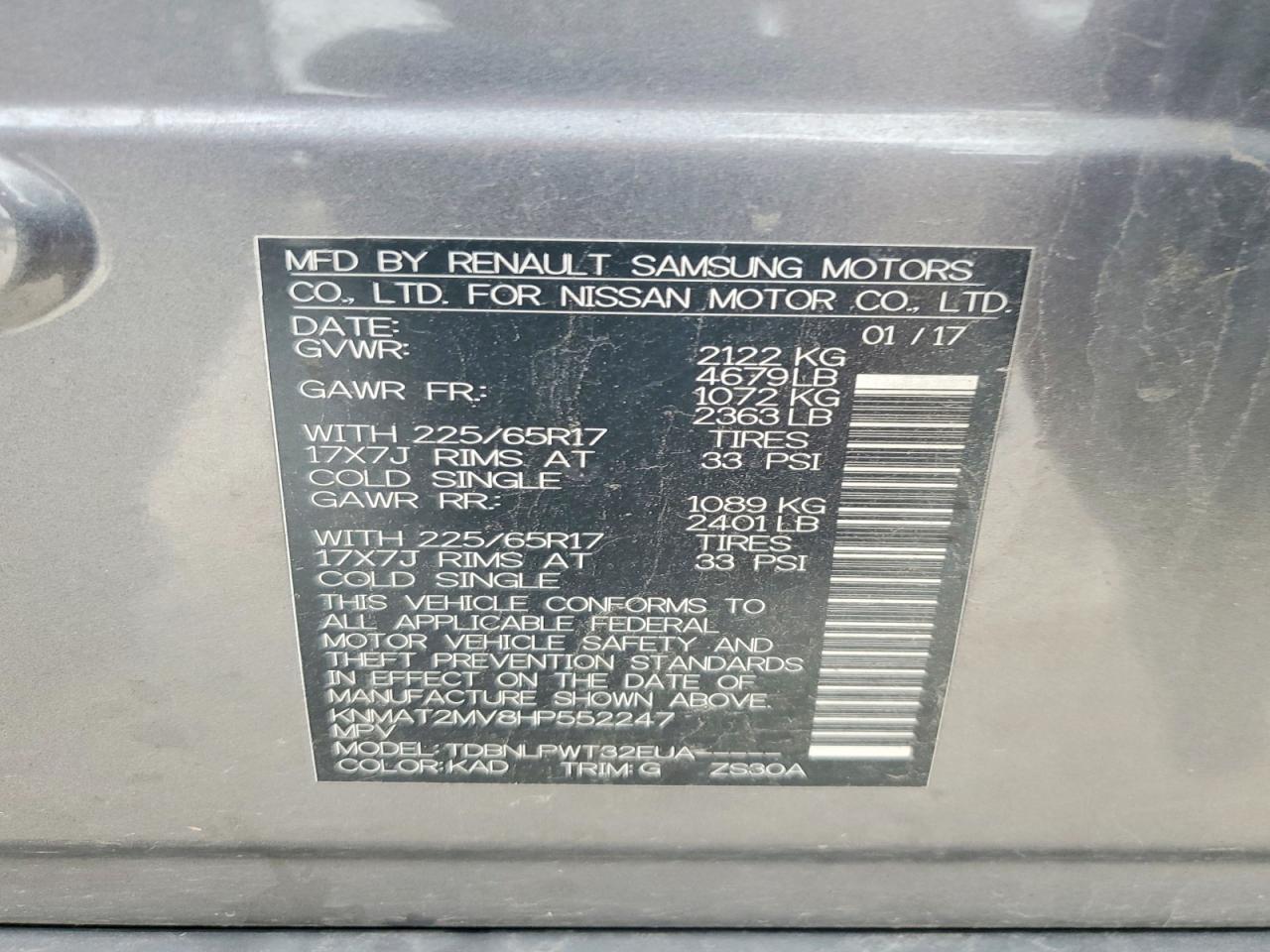 2017 Nissan Rogue S Gray vin: KNMAT2MV8HP552247