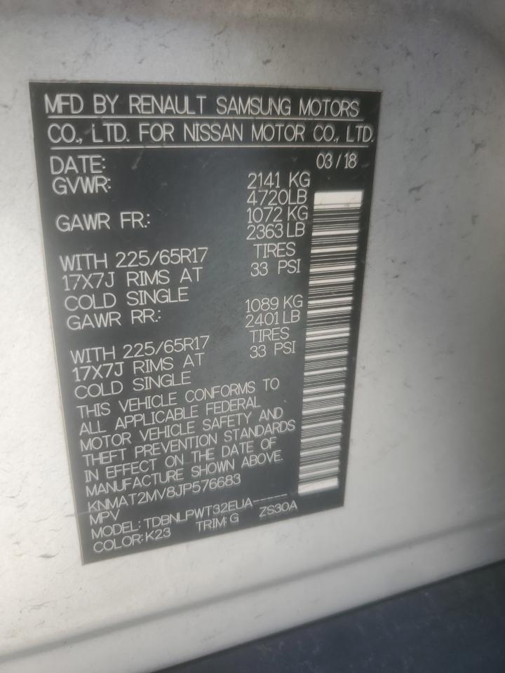 2018 Nissan Rogue S Gray vin: KNMAT2MV8JP576683