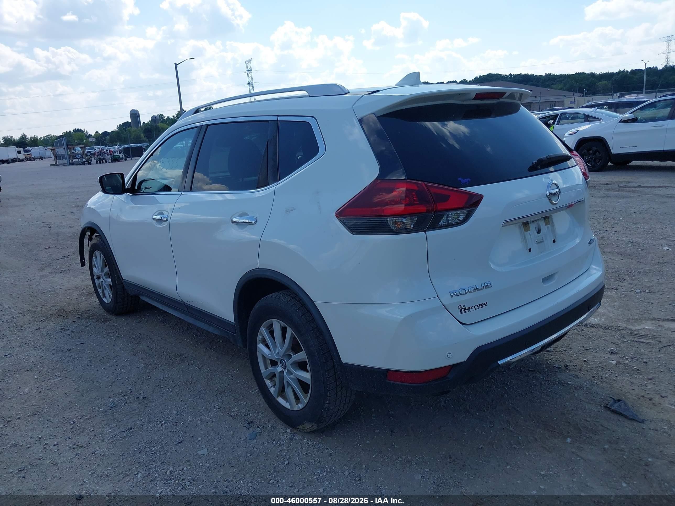 2019 Nissan Rogue Sv White vin: KNMAT2MV8KP543247