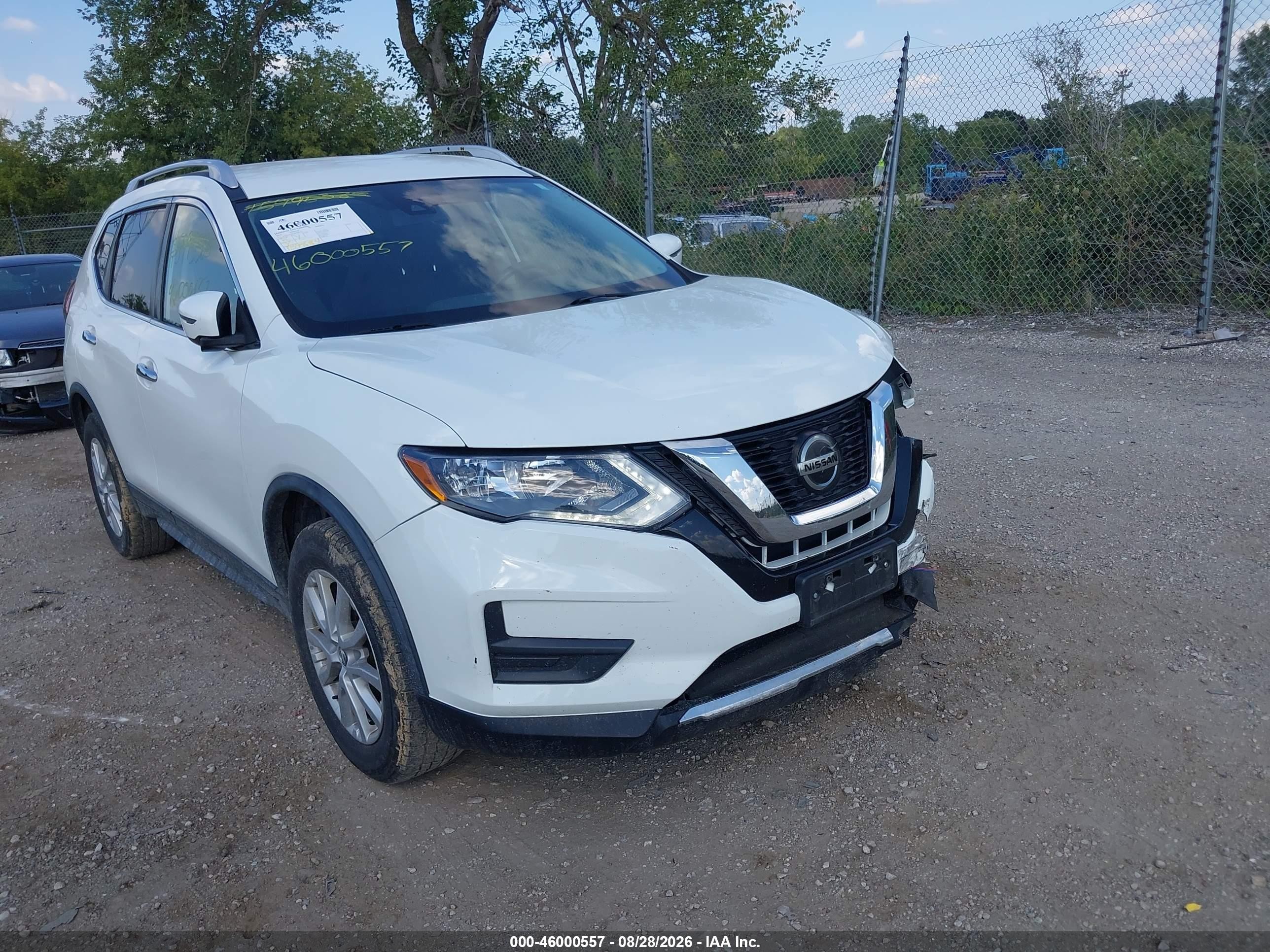 2019 Nissan Rogue Sv White vin: KNMAT2MV8KP543247