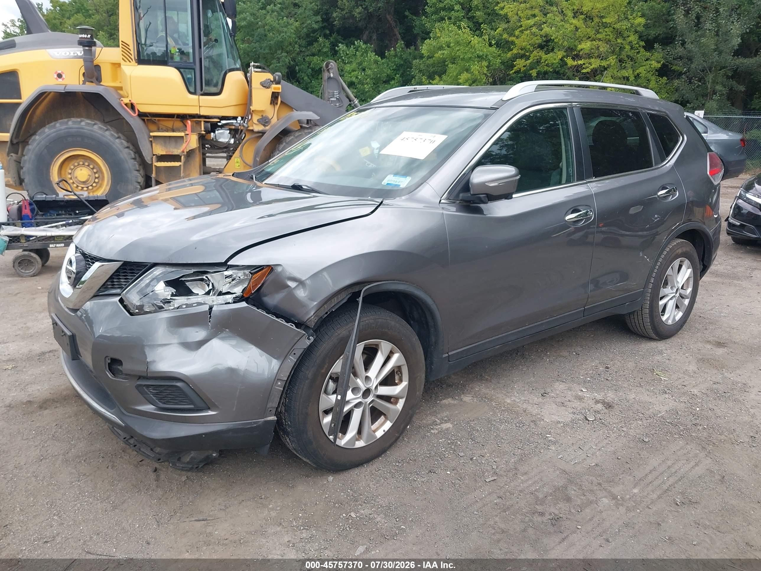 2015 Nissan Rogue Sv Gray vin: KNMAT2MV9FP505046