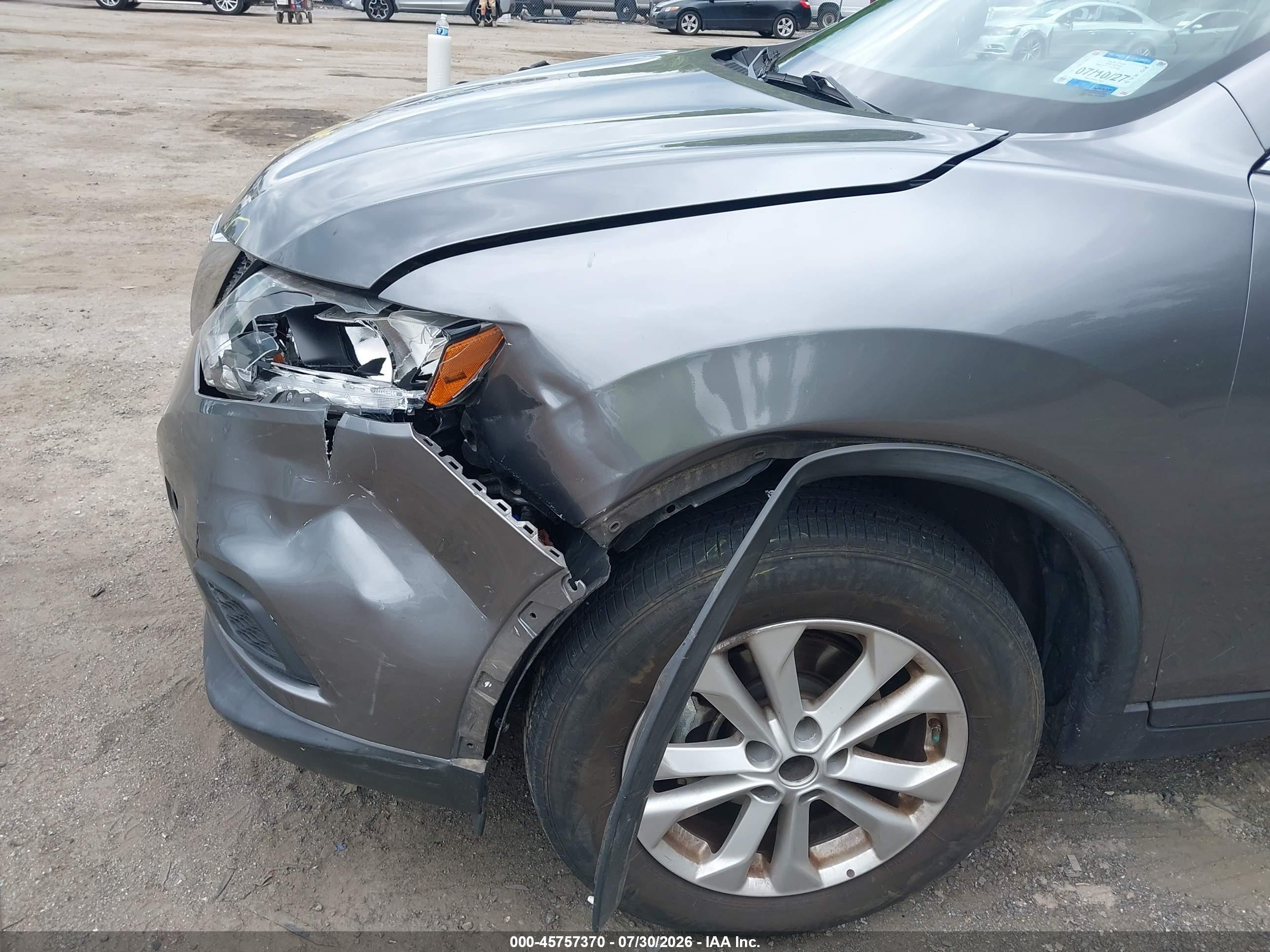 2015 Nissan Rogue Sv Gray vin: KNMAT2MV9FP505046