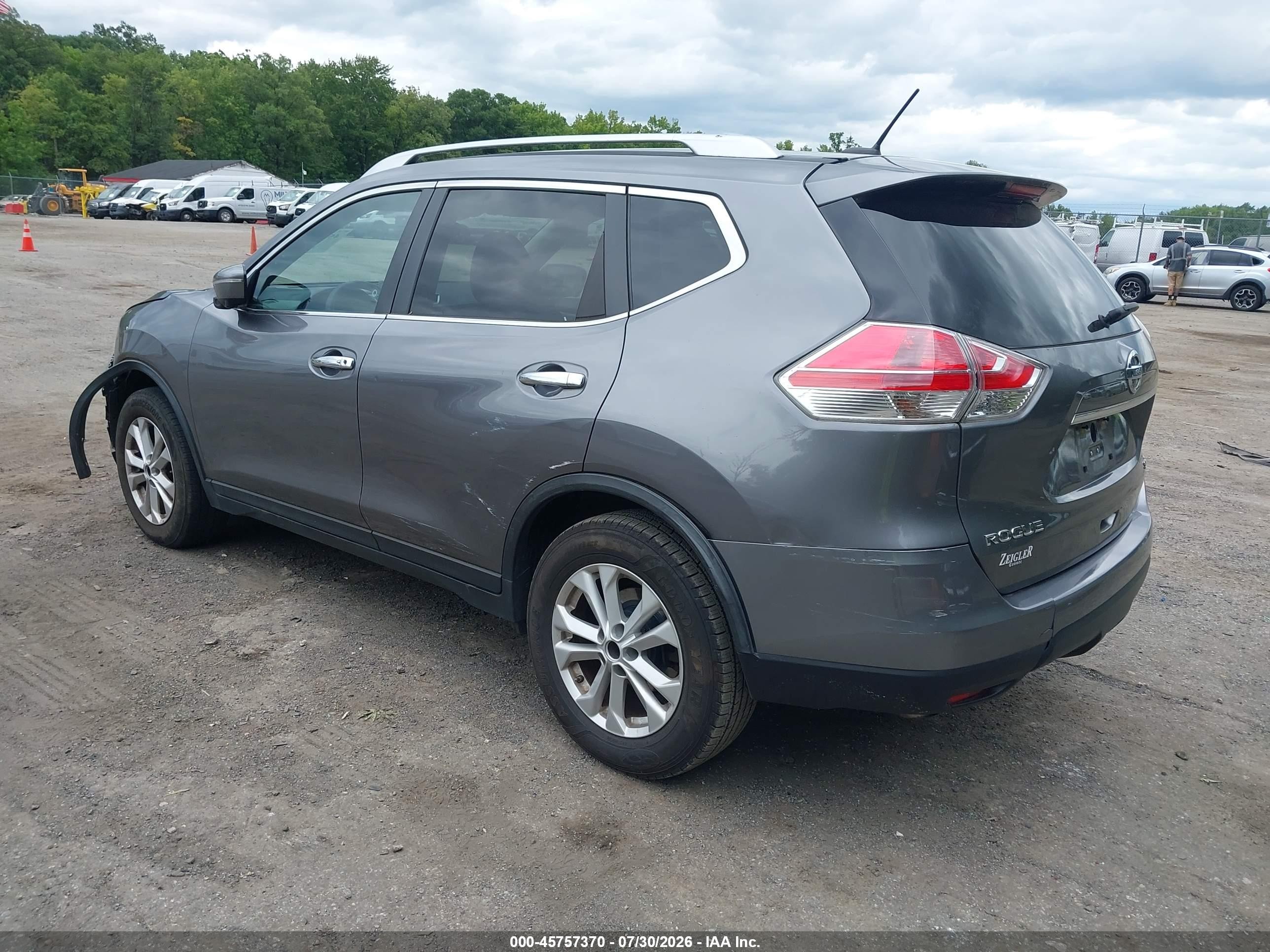 2015 Nissan Rogue Sv Gray vin: KNMAT2MV9FP505046