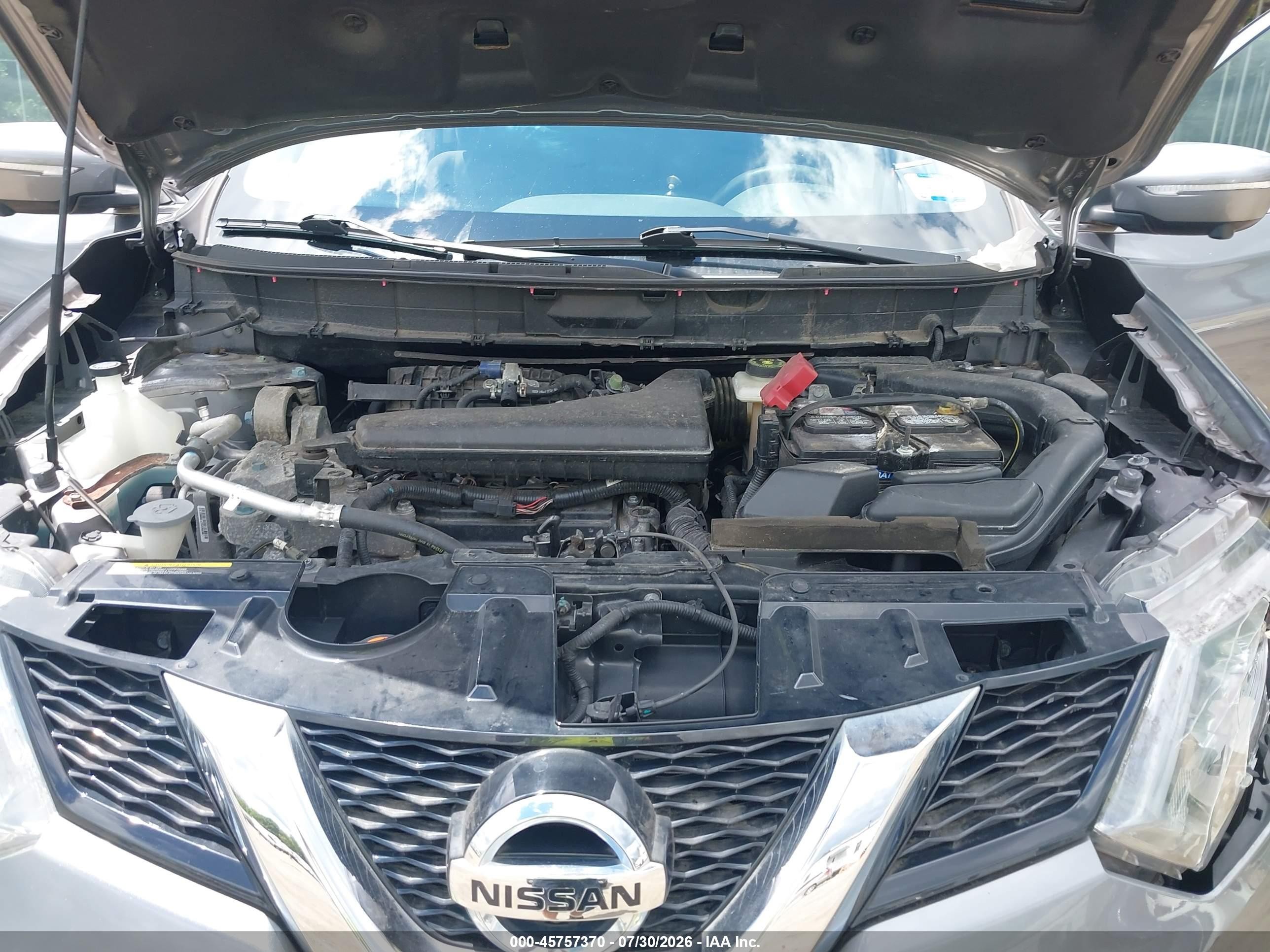 2015 Nissan Rogue Sv Gray vin: KNMAT2MV9FP505046