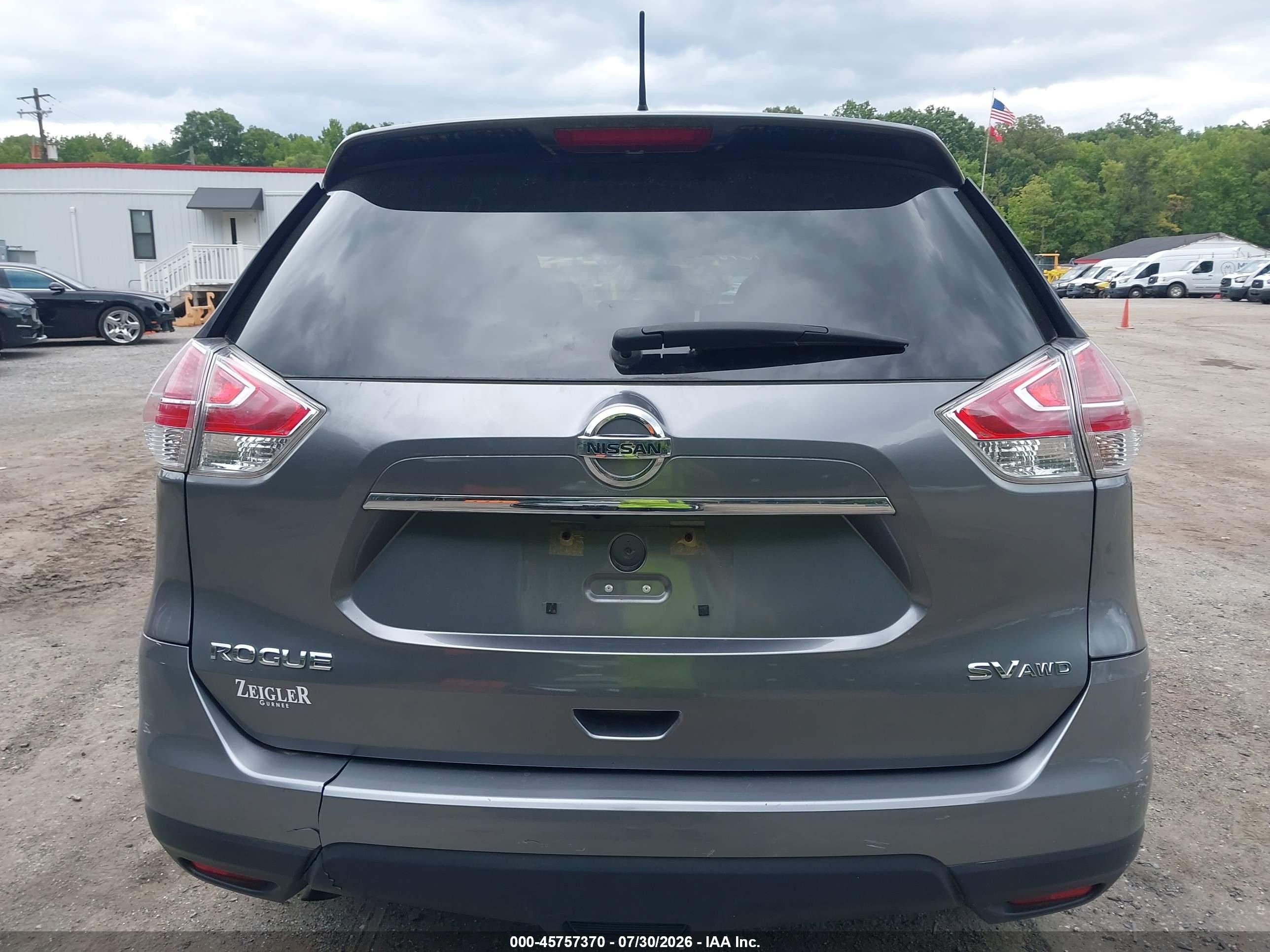 2015 Nissan Rogue Sv Gray vin: KNMAT2MV9FP505046