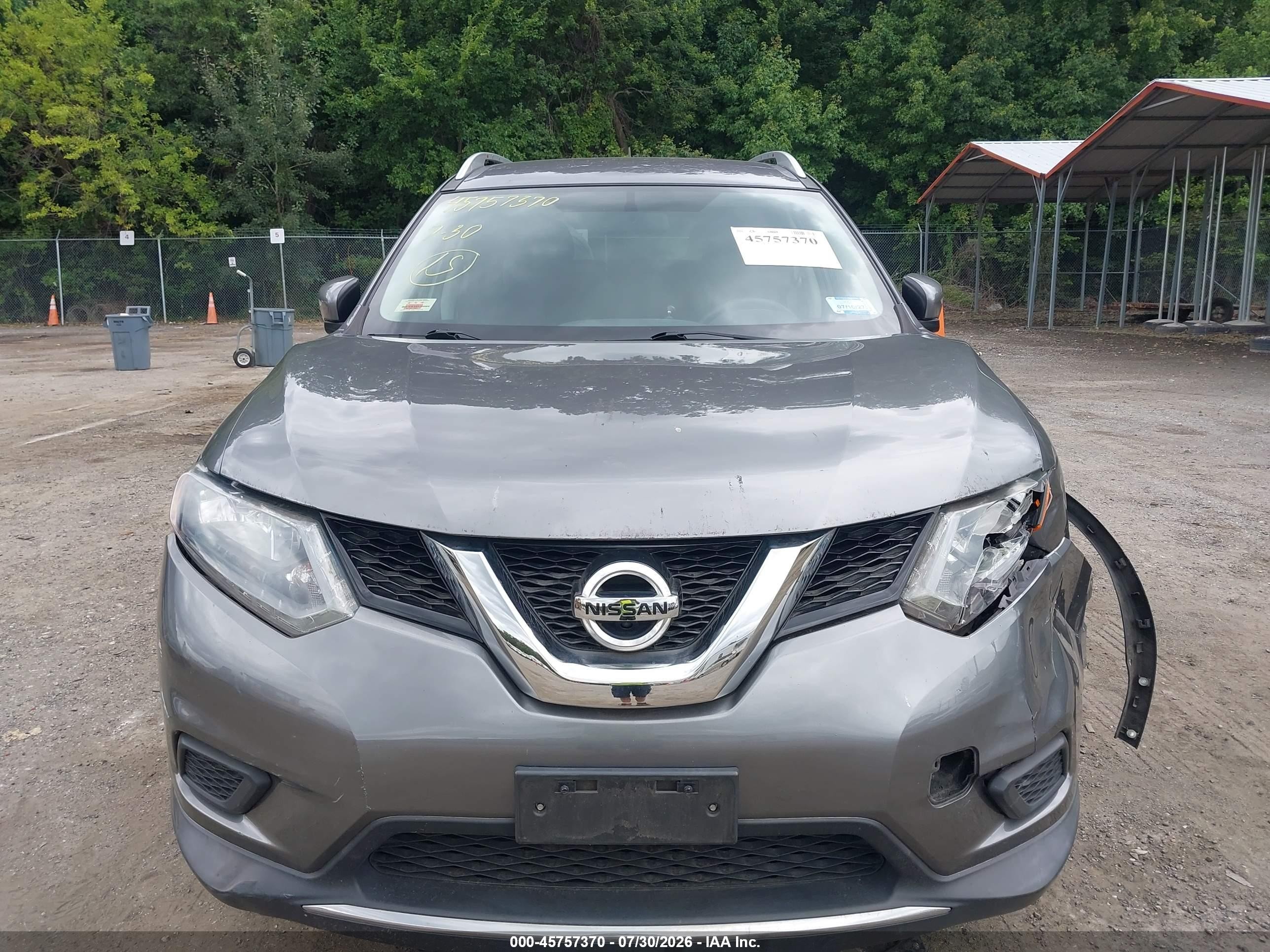 2015 Nissan Rogue Sv Gray vin: KNMAT2MV9FP505046