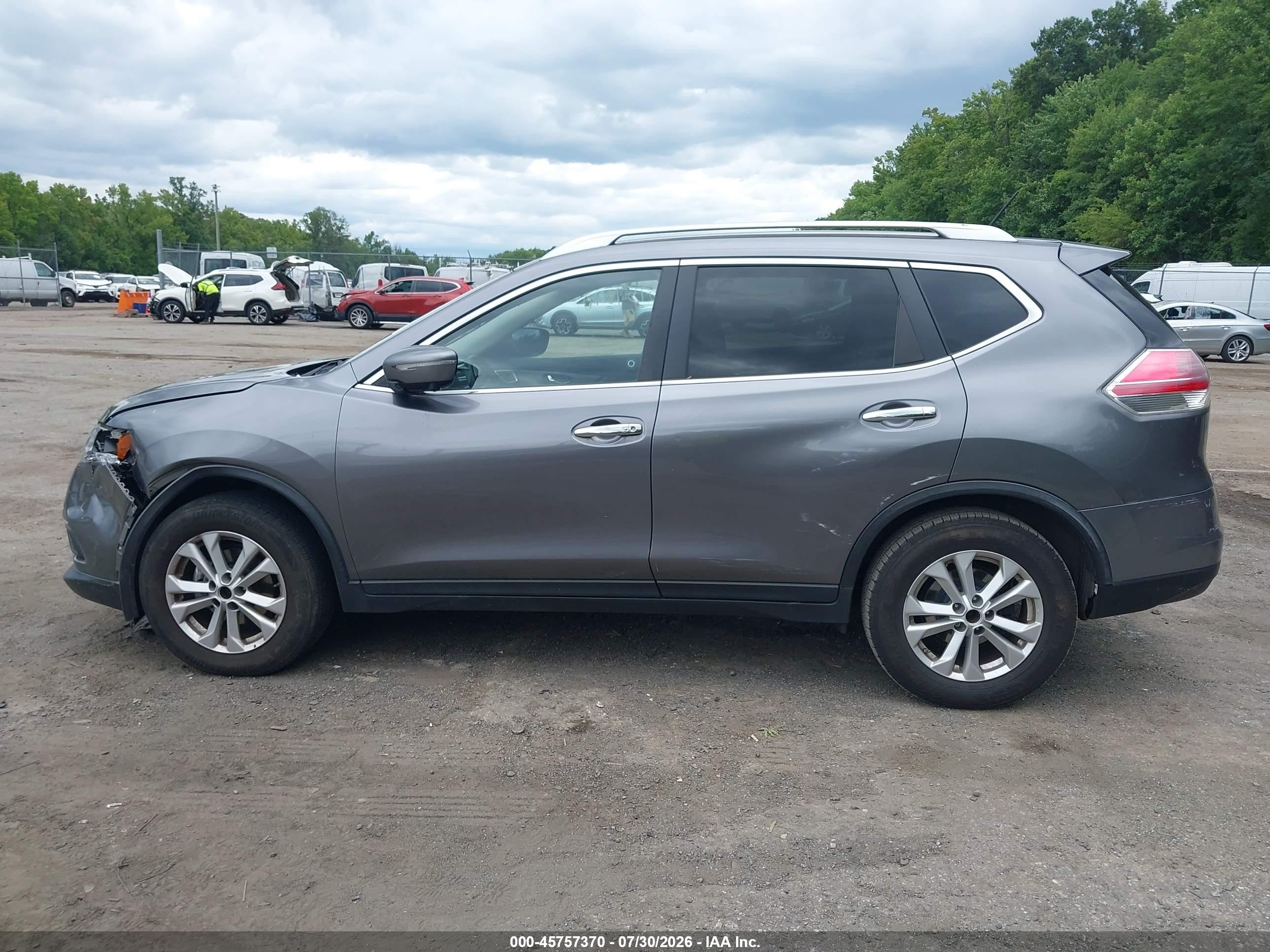 2015 Nissan Rogue Sv Gray vin: KNMAT2MV9FP505046