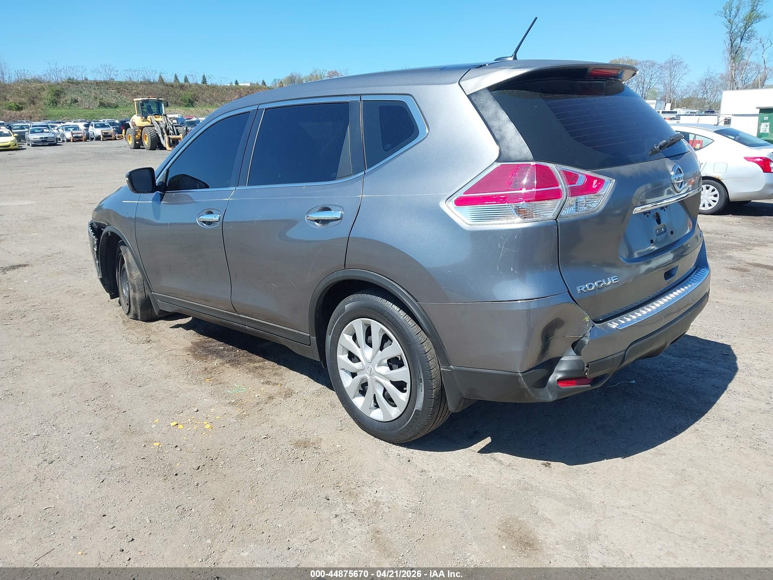 2015 Nissan Rogue S Gray vin: KNMAT2MV9FP528505
