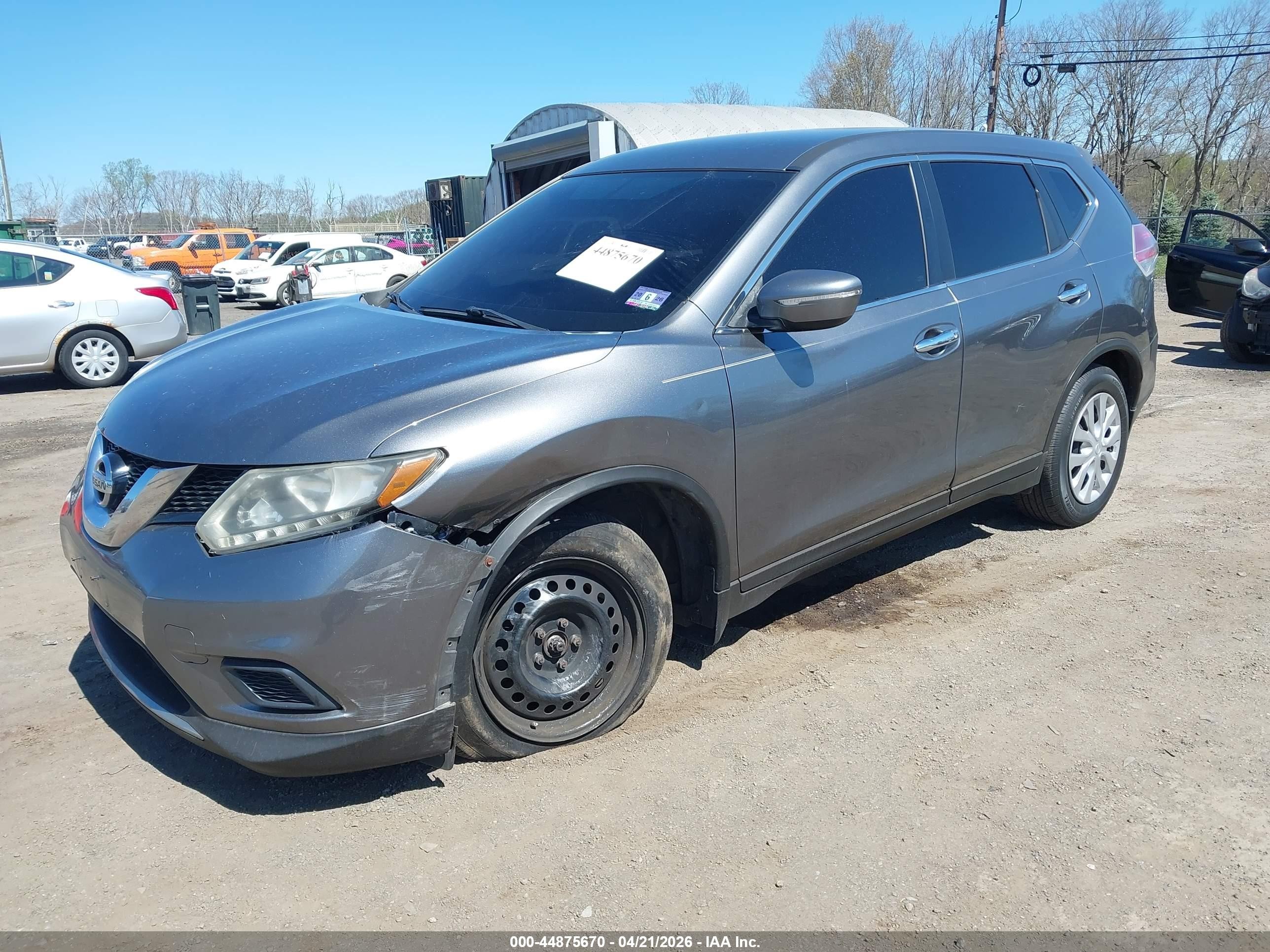 2015 Nissan Rogue S Gray vin: KNMAT2MV9FP528505