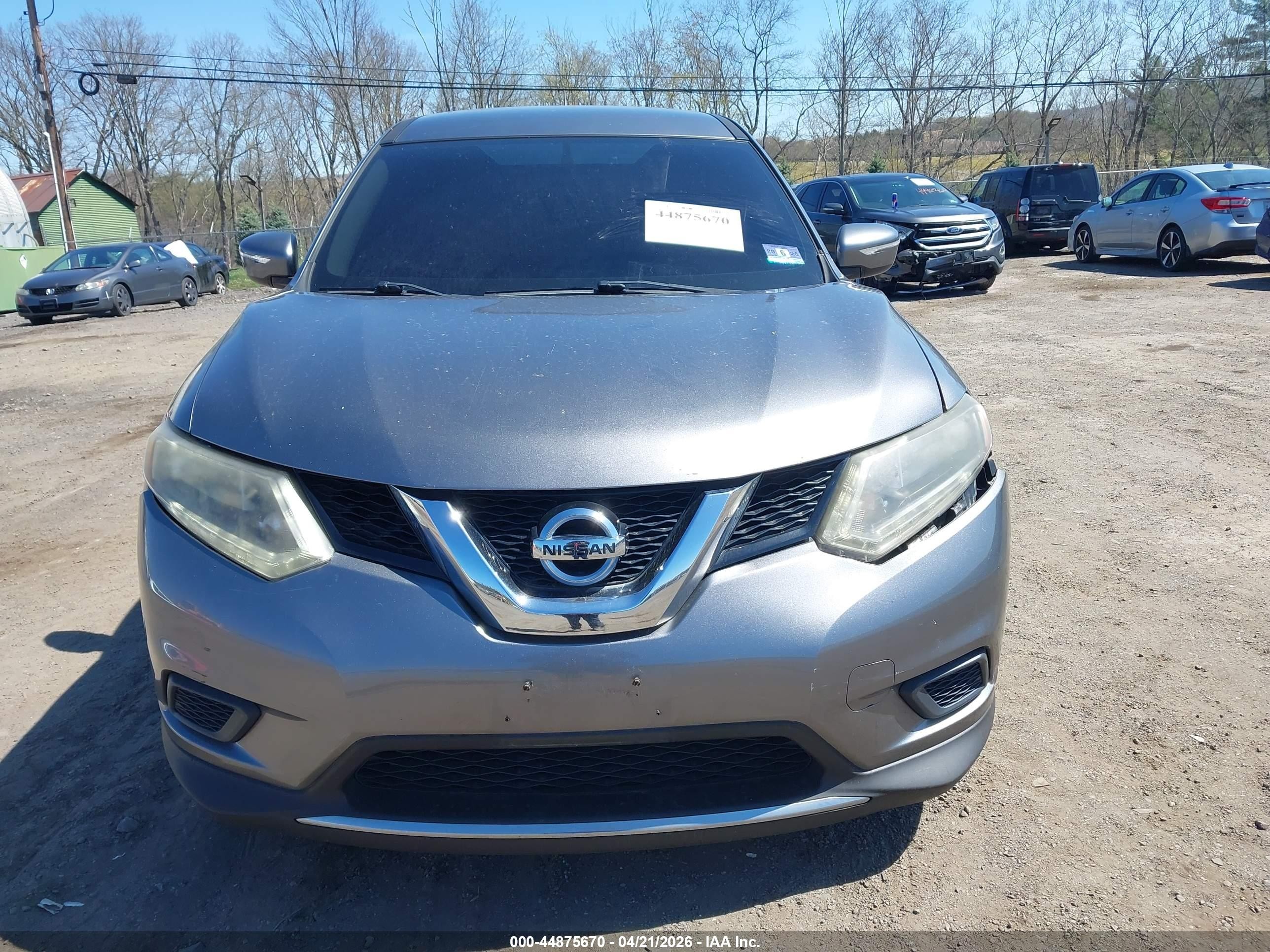 2015 Nissan Rogue S Gray vin: KNMAT2MV9FP528505