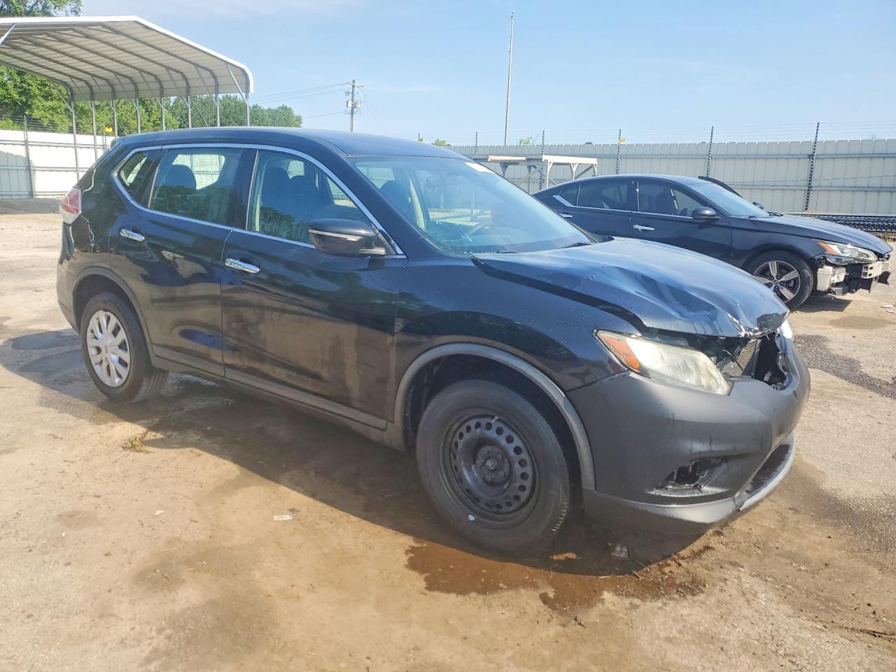 2015 Nissan Rogue S Black vin: KNMAT2MV9FP528553