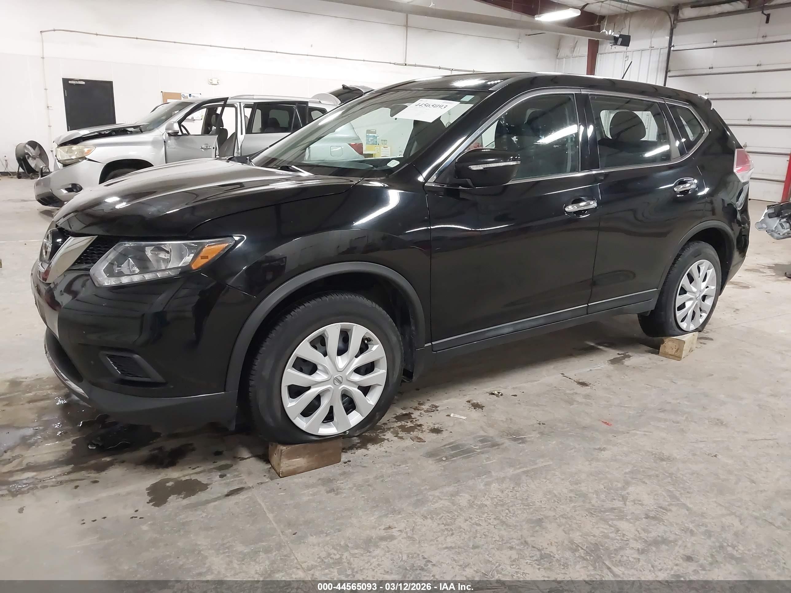 2015 Nissan Rogue S Black vin: KNMAT2MV9FP528732