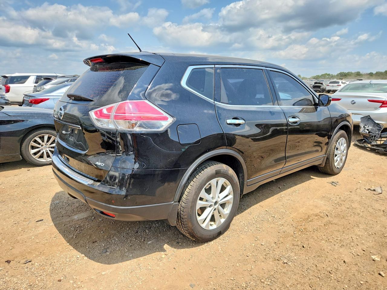 2015 Nissan Rogue S Black vin: KNMAT2MV9FP528794