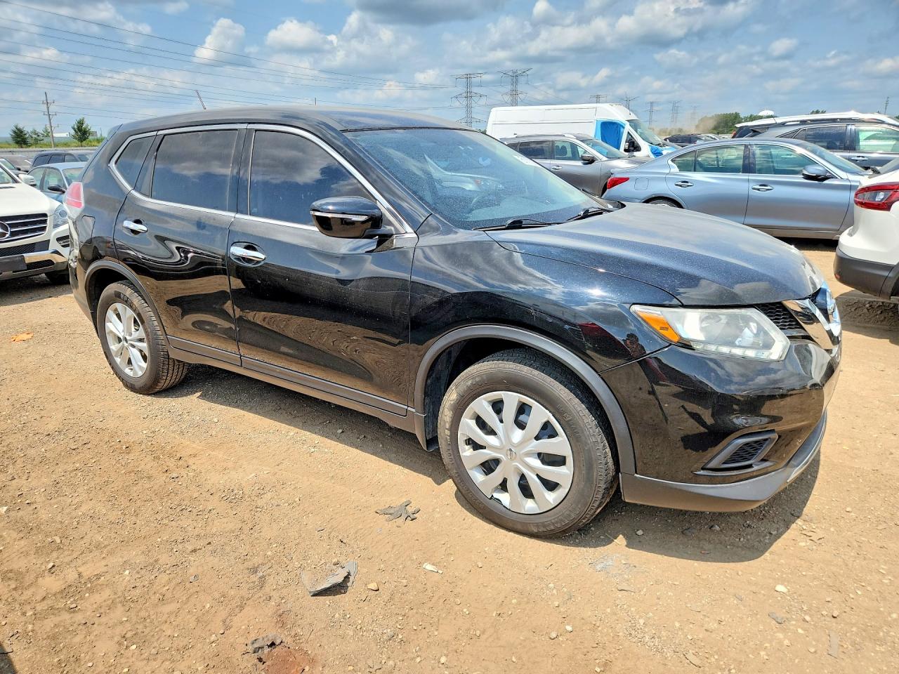 2015 Nissan Rogue S Black vin: KNMAT2MV9FP528794