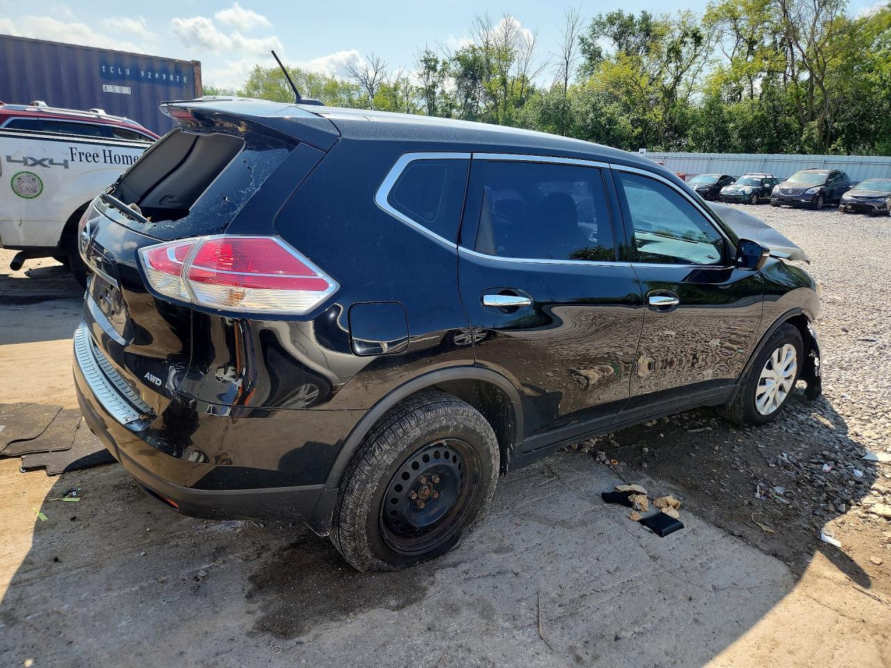 2015 Nissan Rogue S Black vin: KNMAT2MV9FP538273