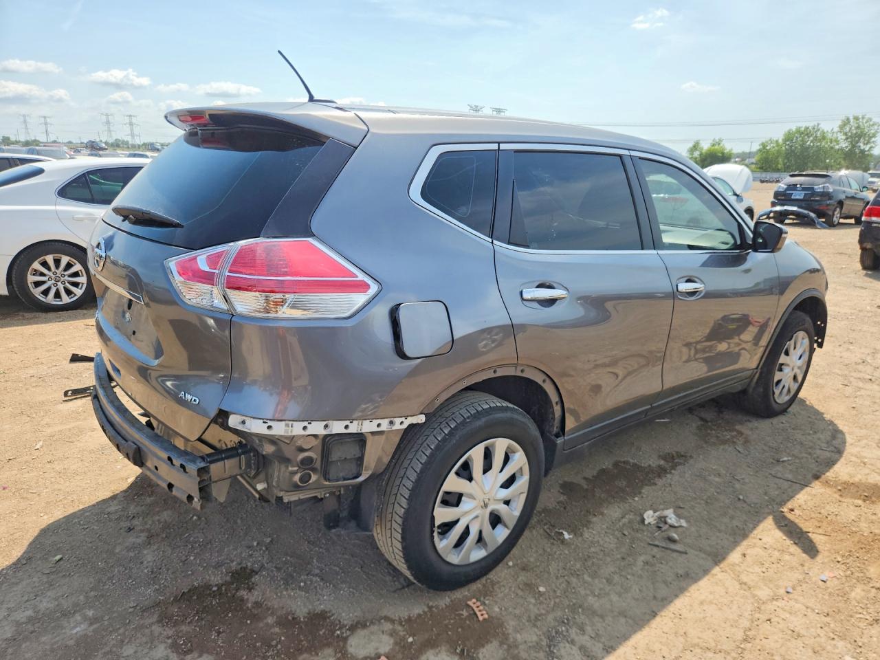 2015 Nissan Rogue S Gray vin: KNMAT2MV9FP538712