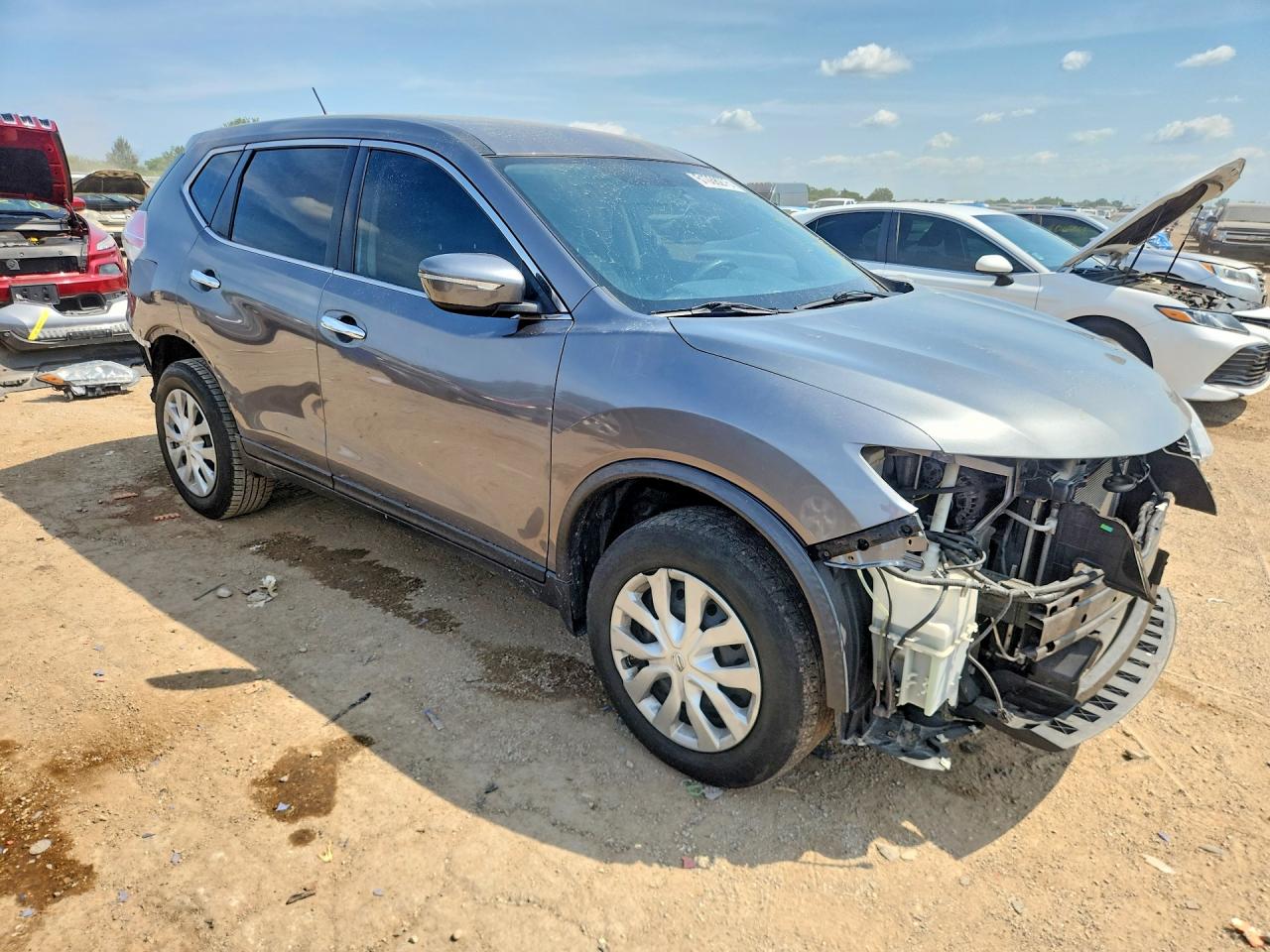 2015 Nissan Rogue S Gray vin: KNMAT2MV9FP538712
