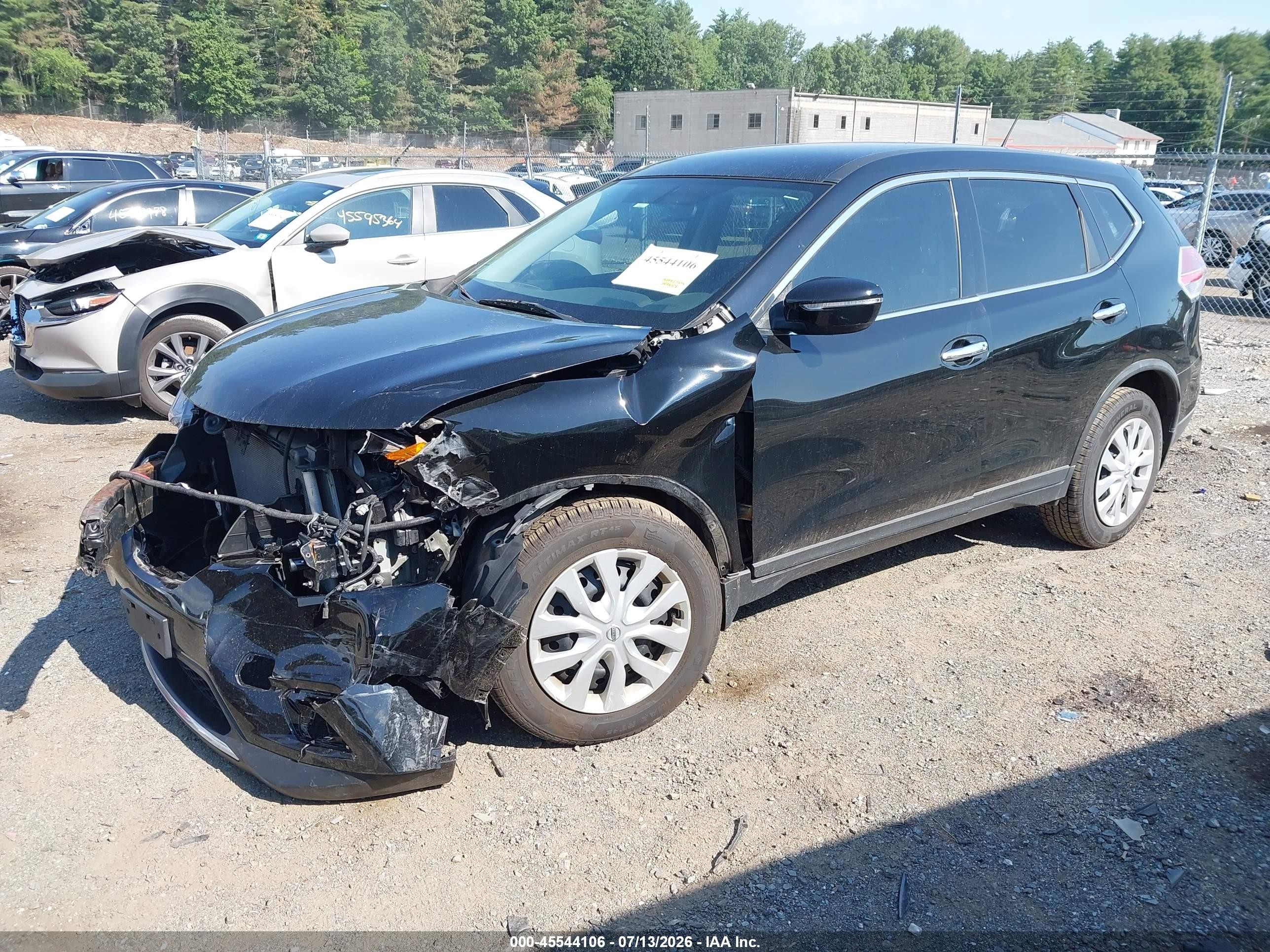 2015 Nissan Rogue S Черный vin: KNMAT2MV9FP542081