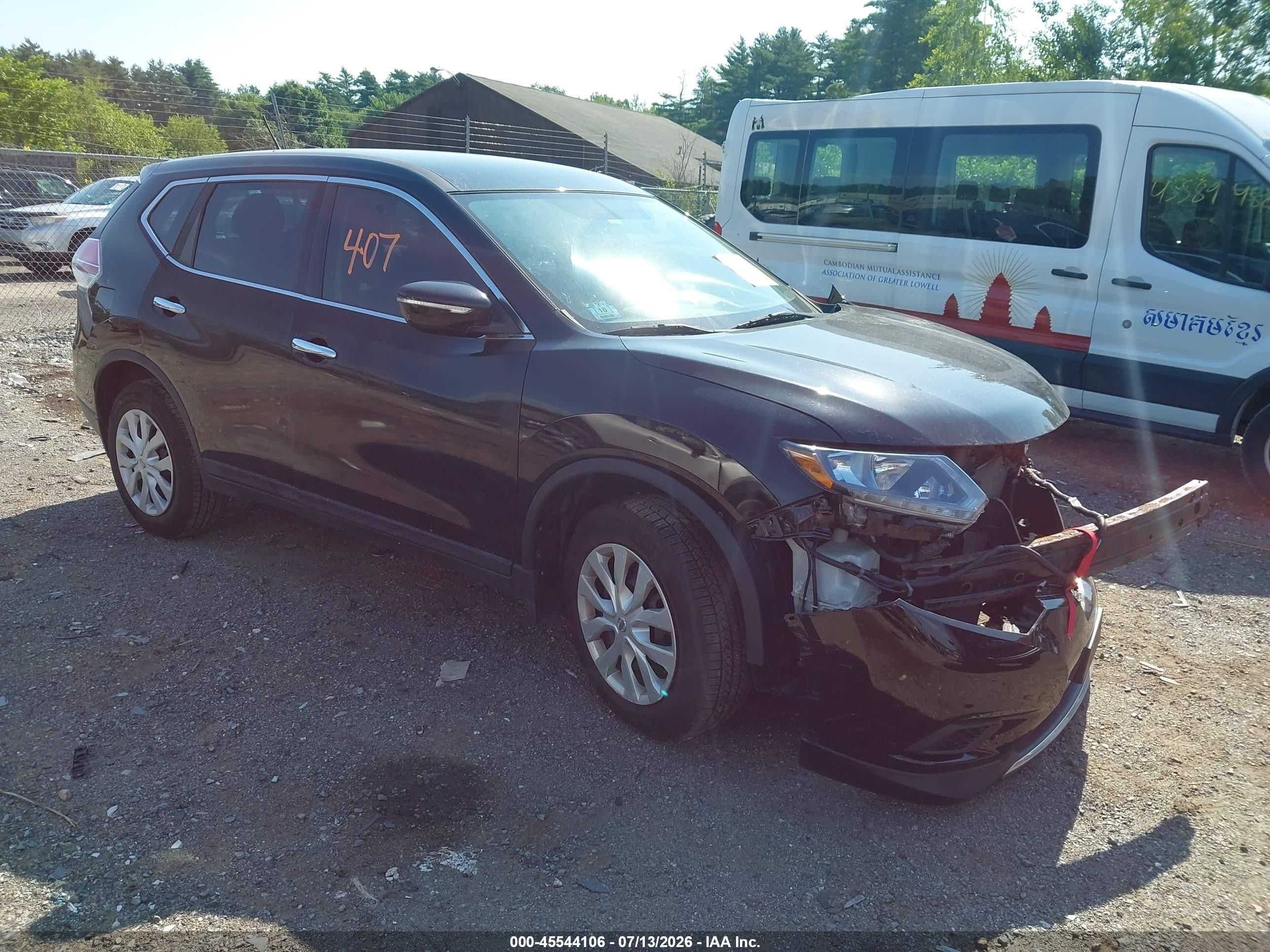 2015 Nissan Rogue S Black vin: KNMAT2MV9FP542081