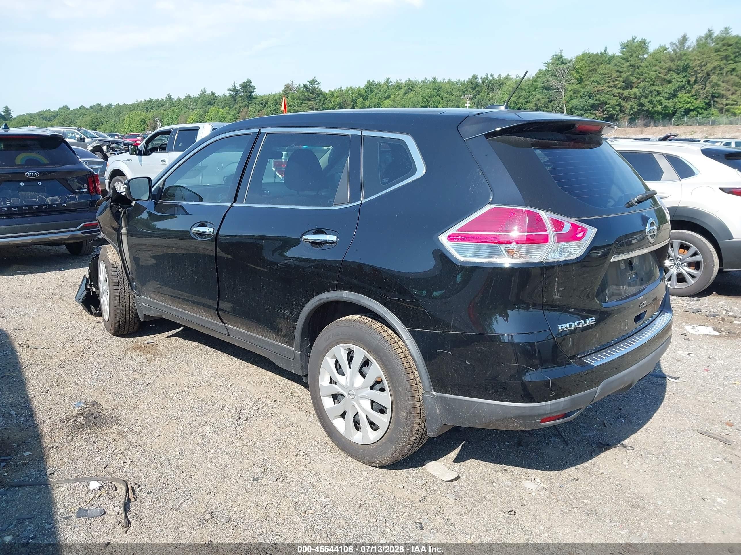 2015 Nissan Rogue S Черный vin: KNMAT2MV9FP542081