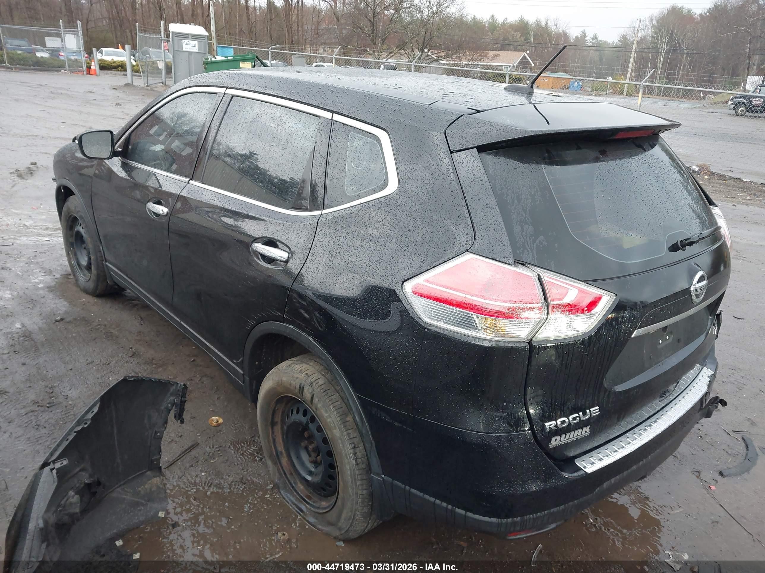 2015 Nissan Rogue S Black vin: KNMAT2MV9FP561567