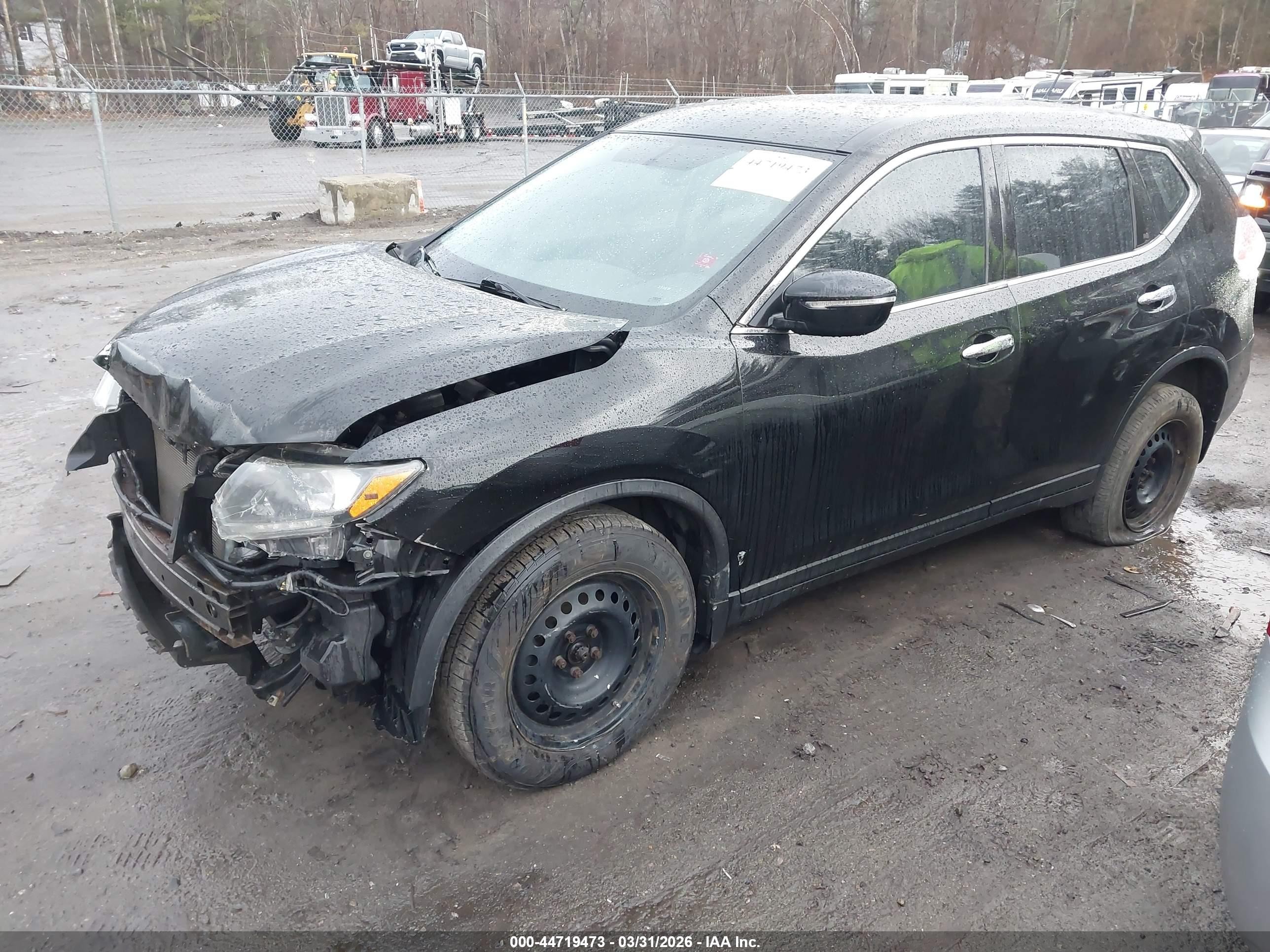 2015 Nissan Rogue S Black vin: KNMAT2MV9FP561567