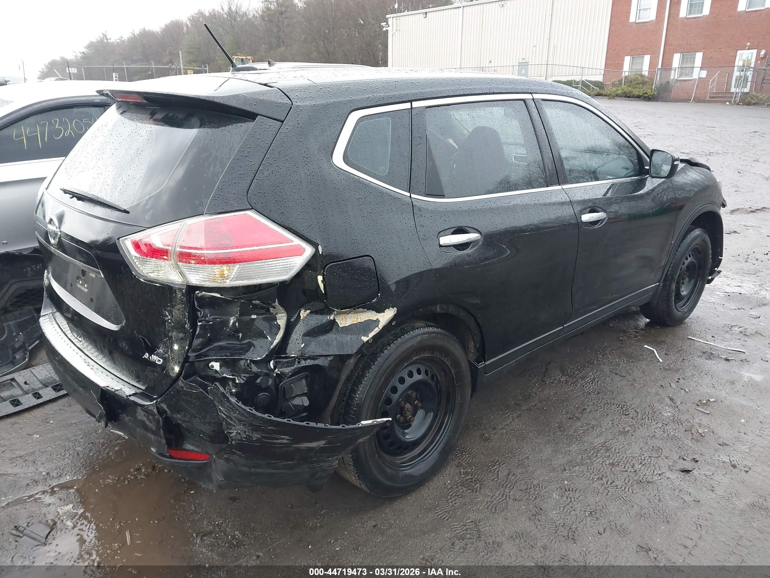2015 Nissan Rogue S Black vin: KNMAT2MV9FP561567