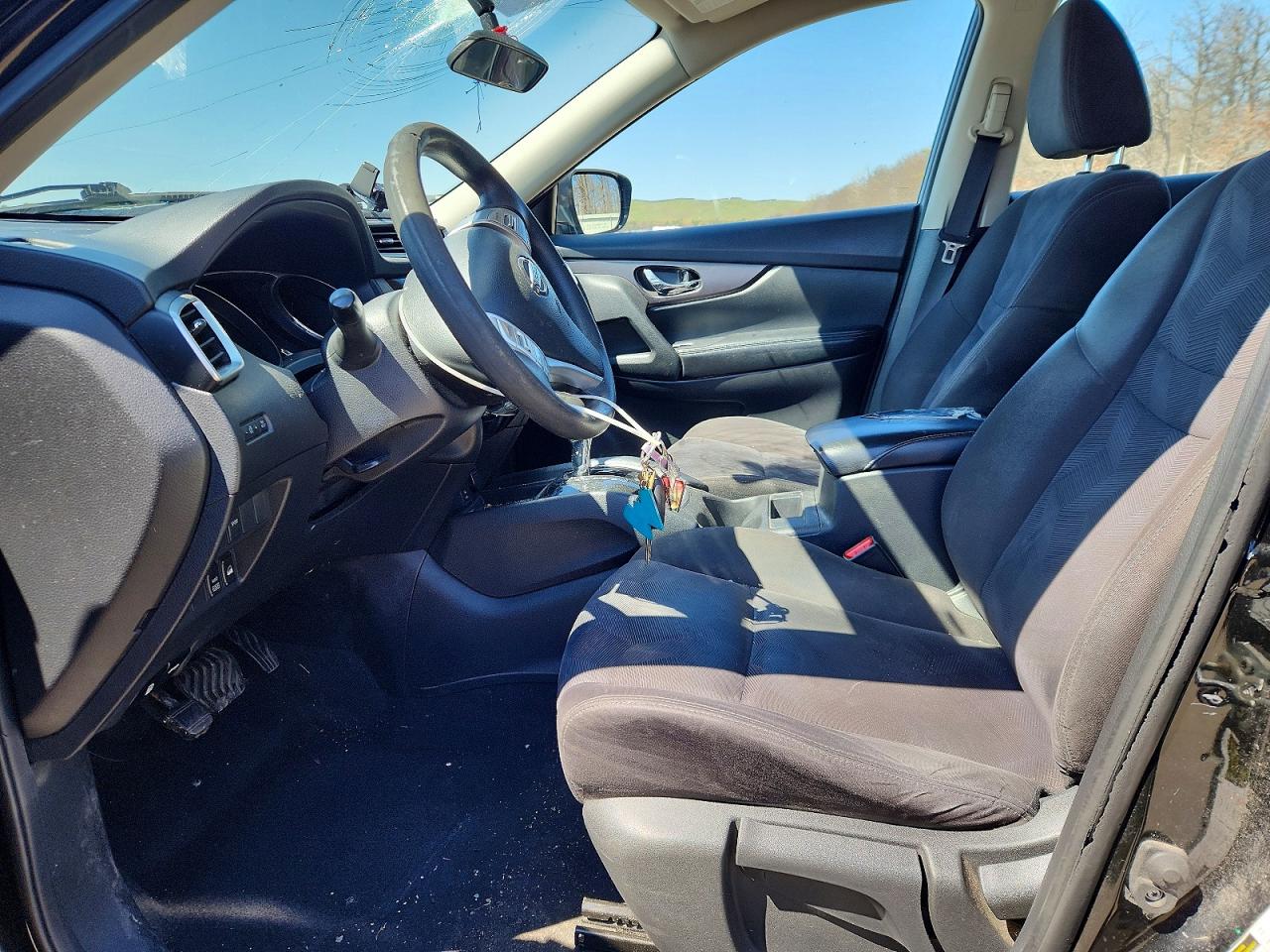 2015 Nissan Rogue S Black vin: KNMAT2MV9FP561651