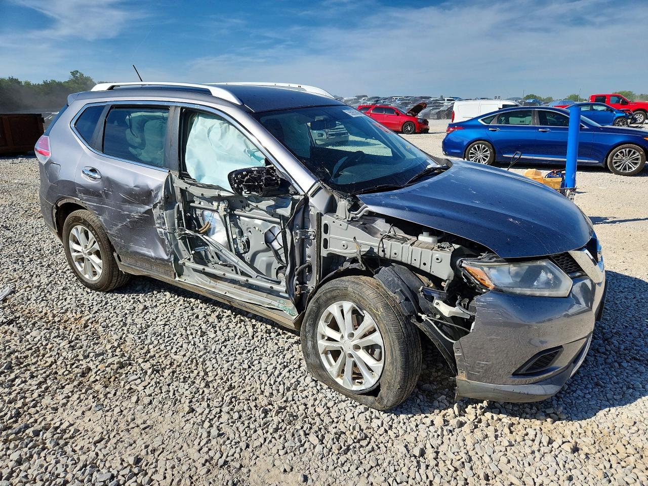 2016 Nissan Rogue Sv Серебряный vin: KNMAT2MV9GP669091