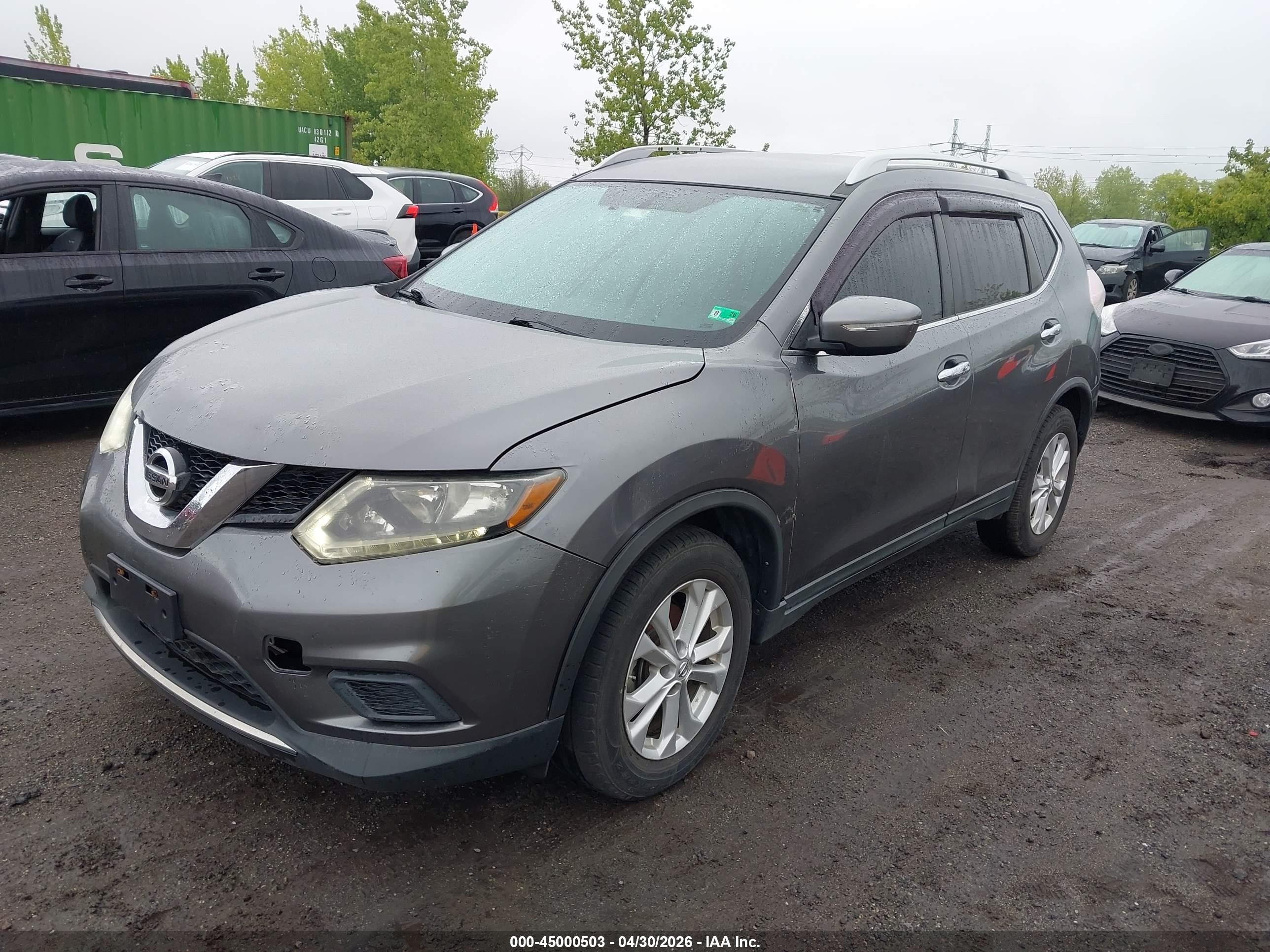 2015 Nissan Rogue Sv Серый vin: KNMAT2MVXFP505931