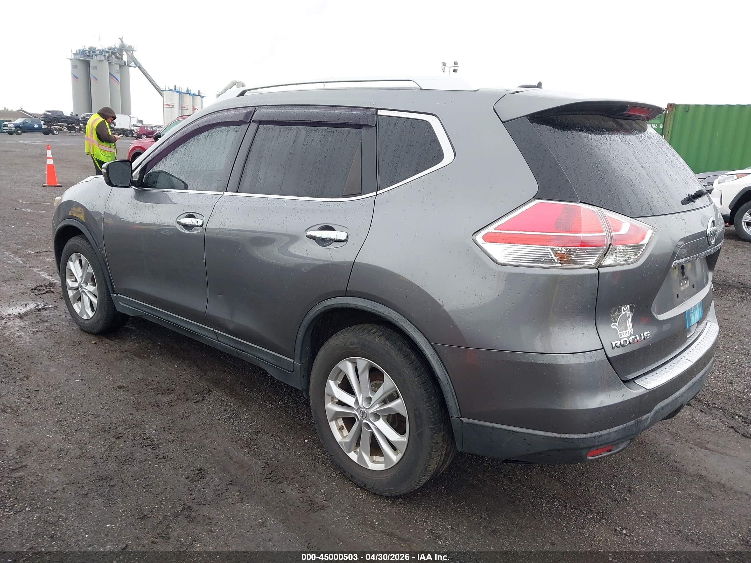 2015 Nissan Rogue Sv Серый vin: KNMAT2MVXFP505931