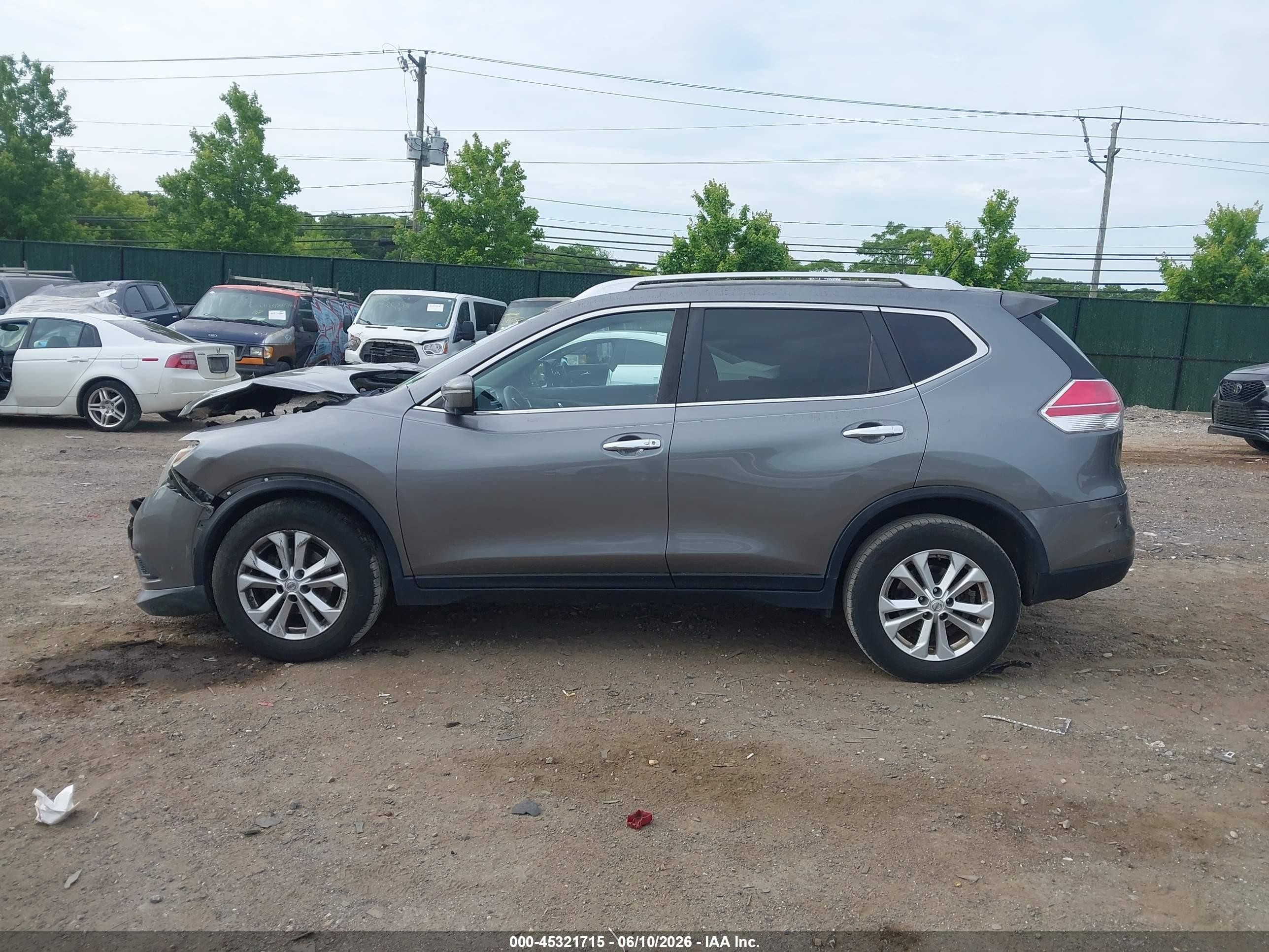 2015 Nissan Rogue Sv Gray vin: KNMAT2MVXFP512801