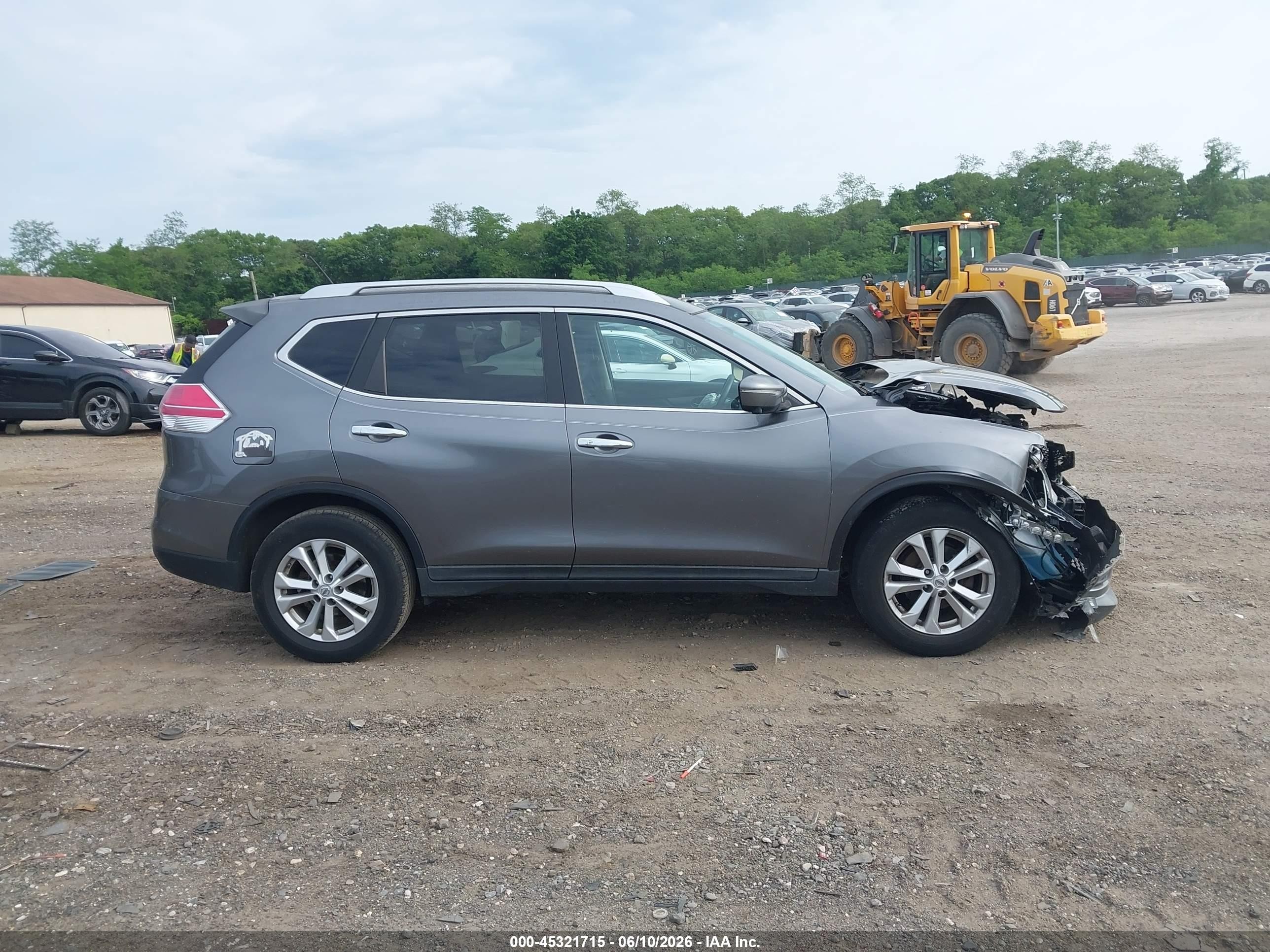 2015 Nissan Rogue Sv Gray vin: KNMAT2MVXFP512801