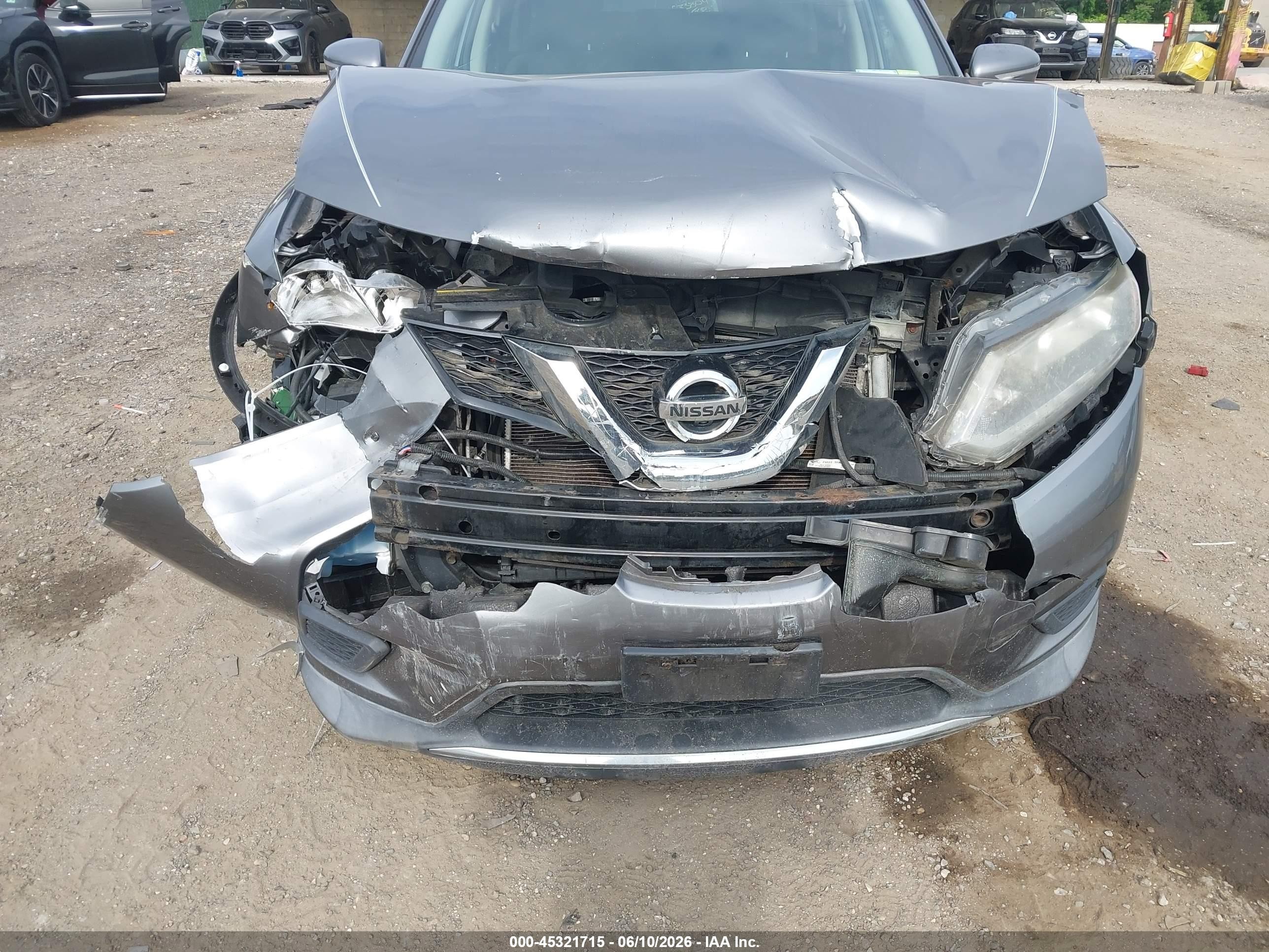 2015 Nissan Rogue Sv Gray vin: KNMAT2MVXFP512801