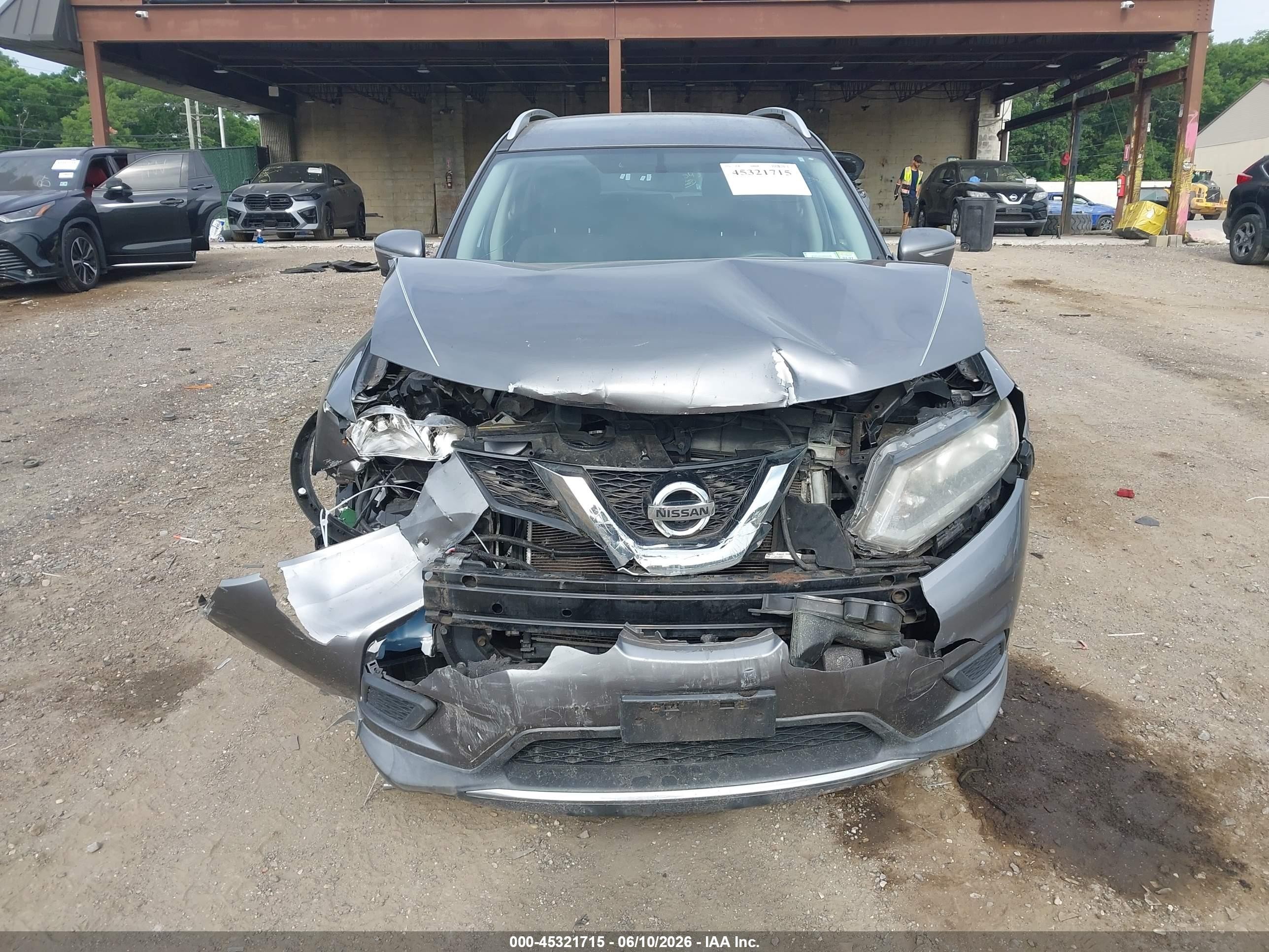 2015 Nissan Rogue Sv Gray vin: KNMAT2MVXFP512801