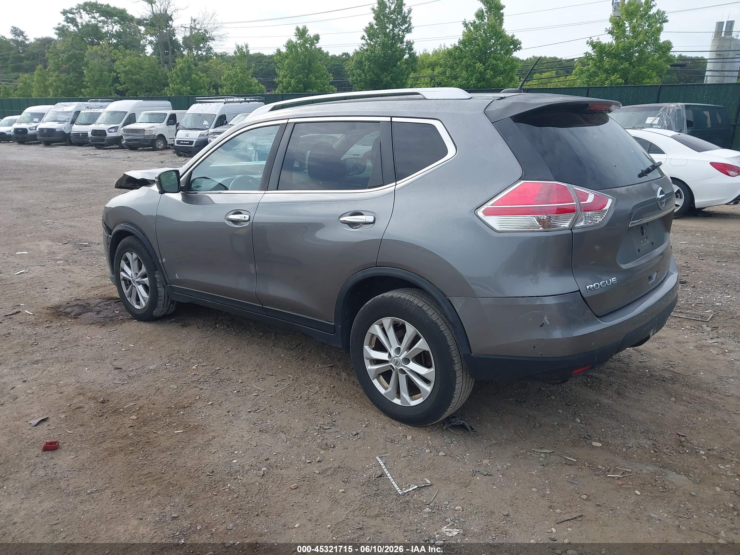 2015 Nissan Rogue Sv Gray vin: KNMAT2MVXFP512801