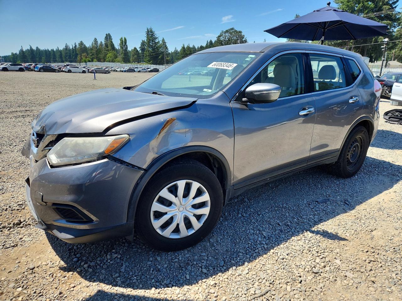 2015 Nissan Rogue S Silver vin: KNMAT2MVXFP514905