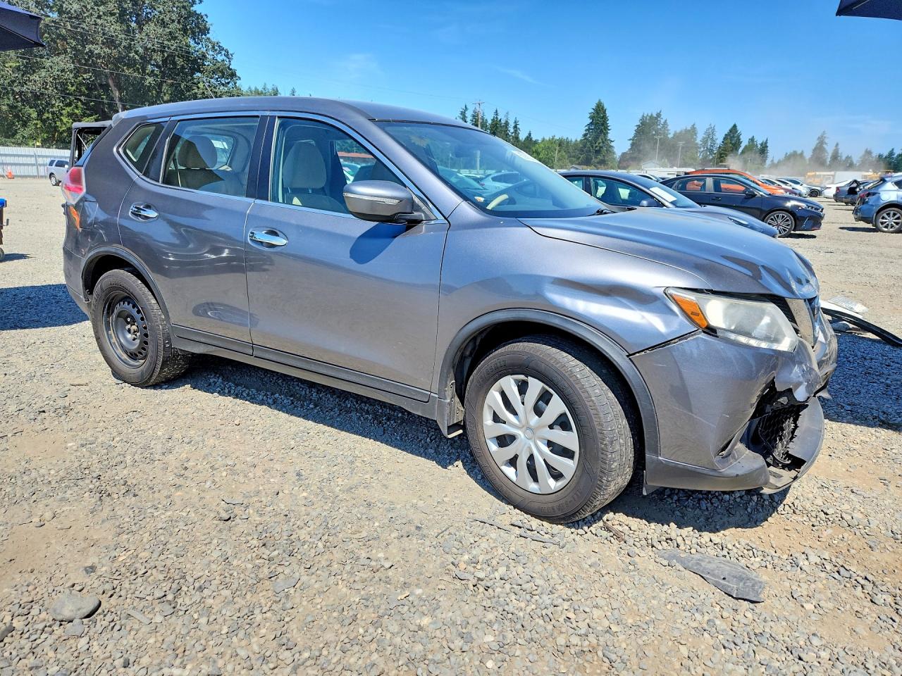 2015 Nissan Rogue S Silver vin: KNMAT2MVXFP514905