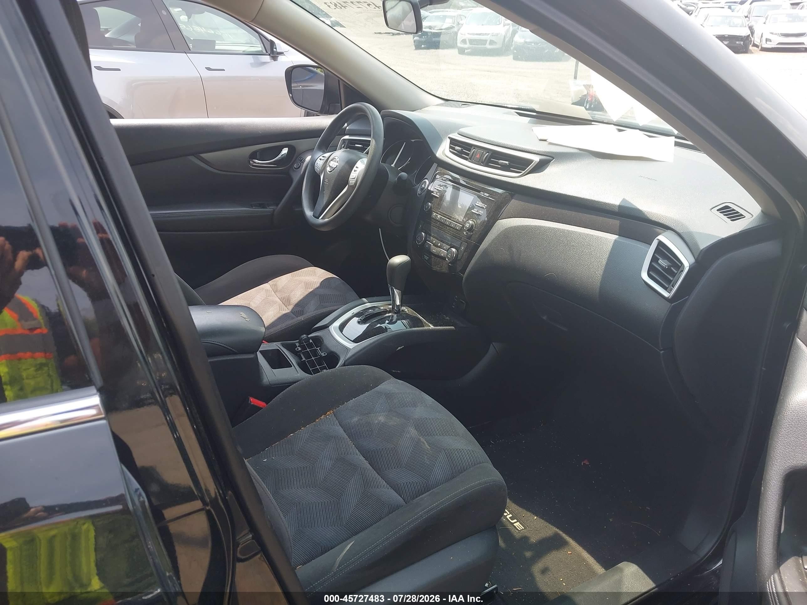 2015 Nissan Rogue Sv Black vin: KNMAT2MVXFP516069