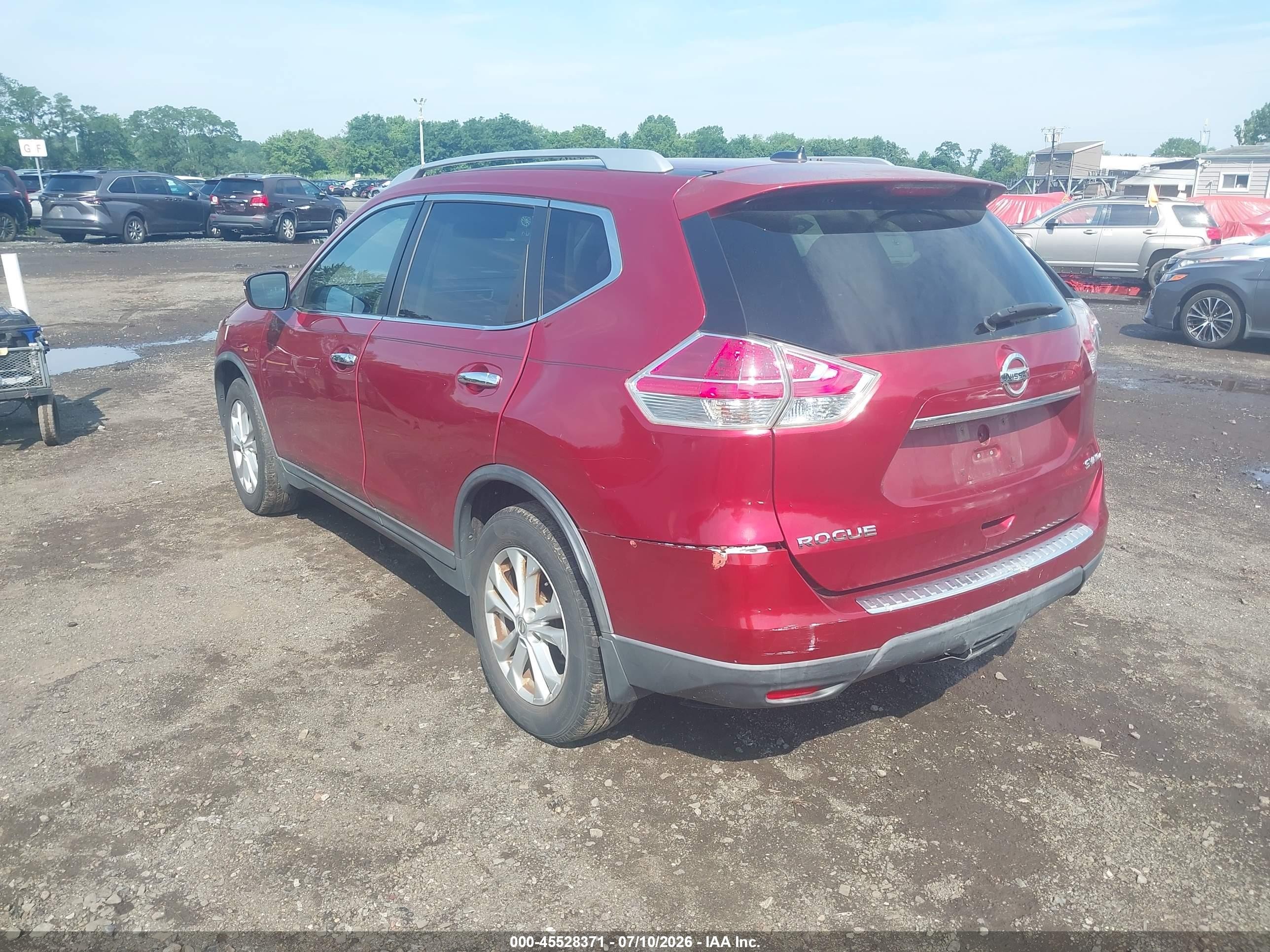 2015 Nissan Rogue Sv Red vin: KNMAT2MVXFP521031