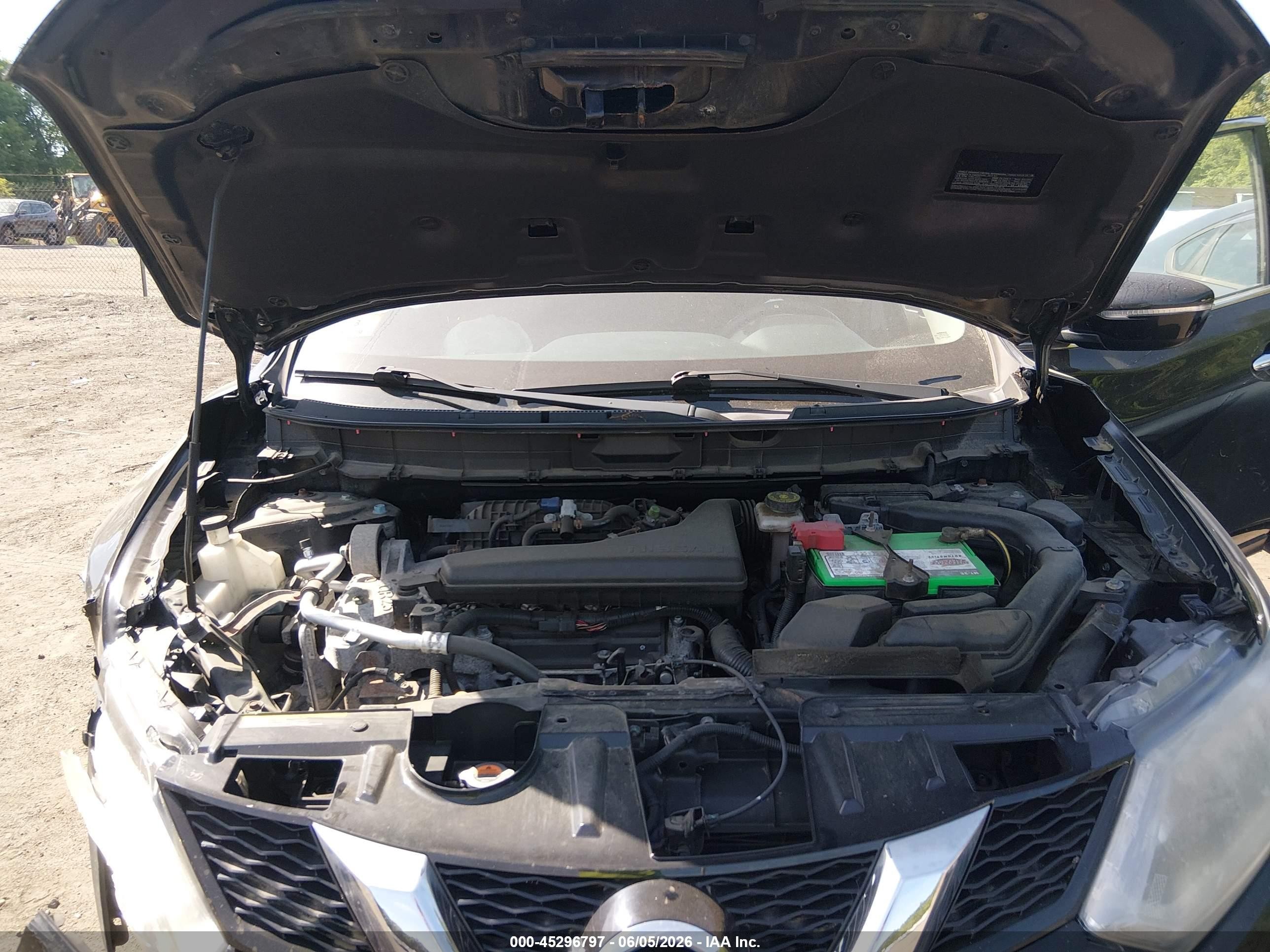 2015 Nissan Rogue S Черный vin: KNMAT2MVXFP538136