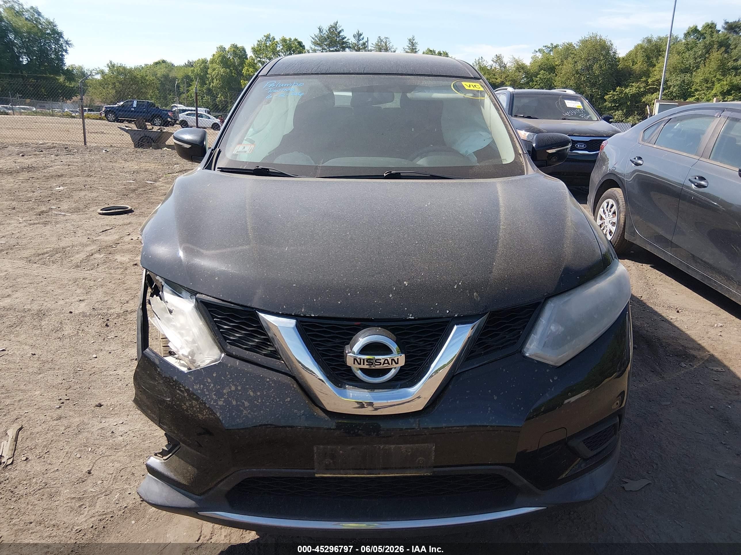 2015 Nissan Rogue S Черный vin: KNMAT2MVXFP538136