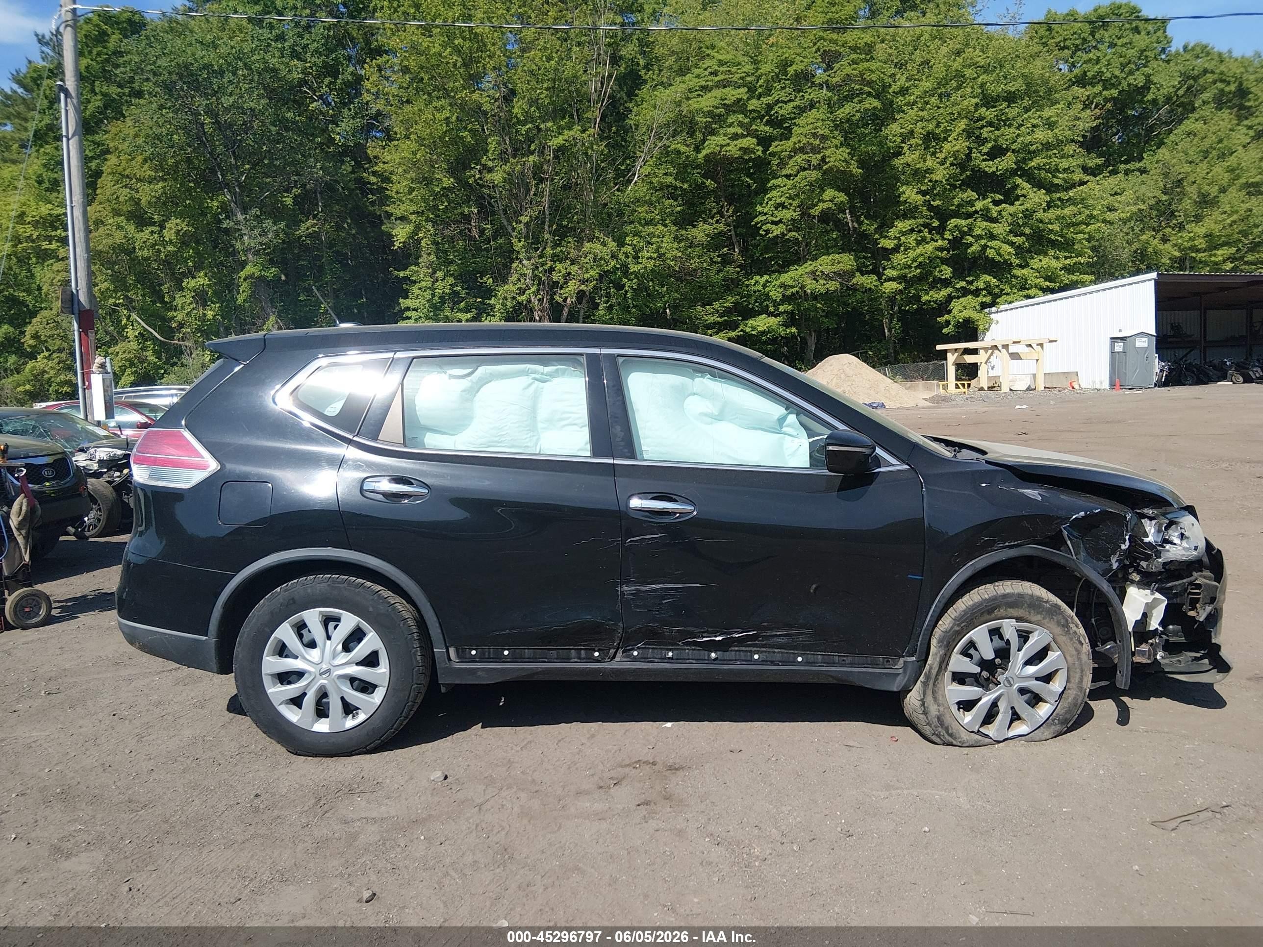 2015 Nissan Rogue S Черный vin: KNMAT2MVXFP538136