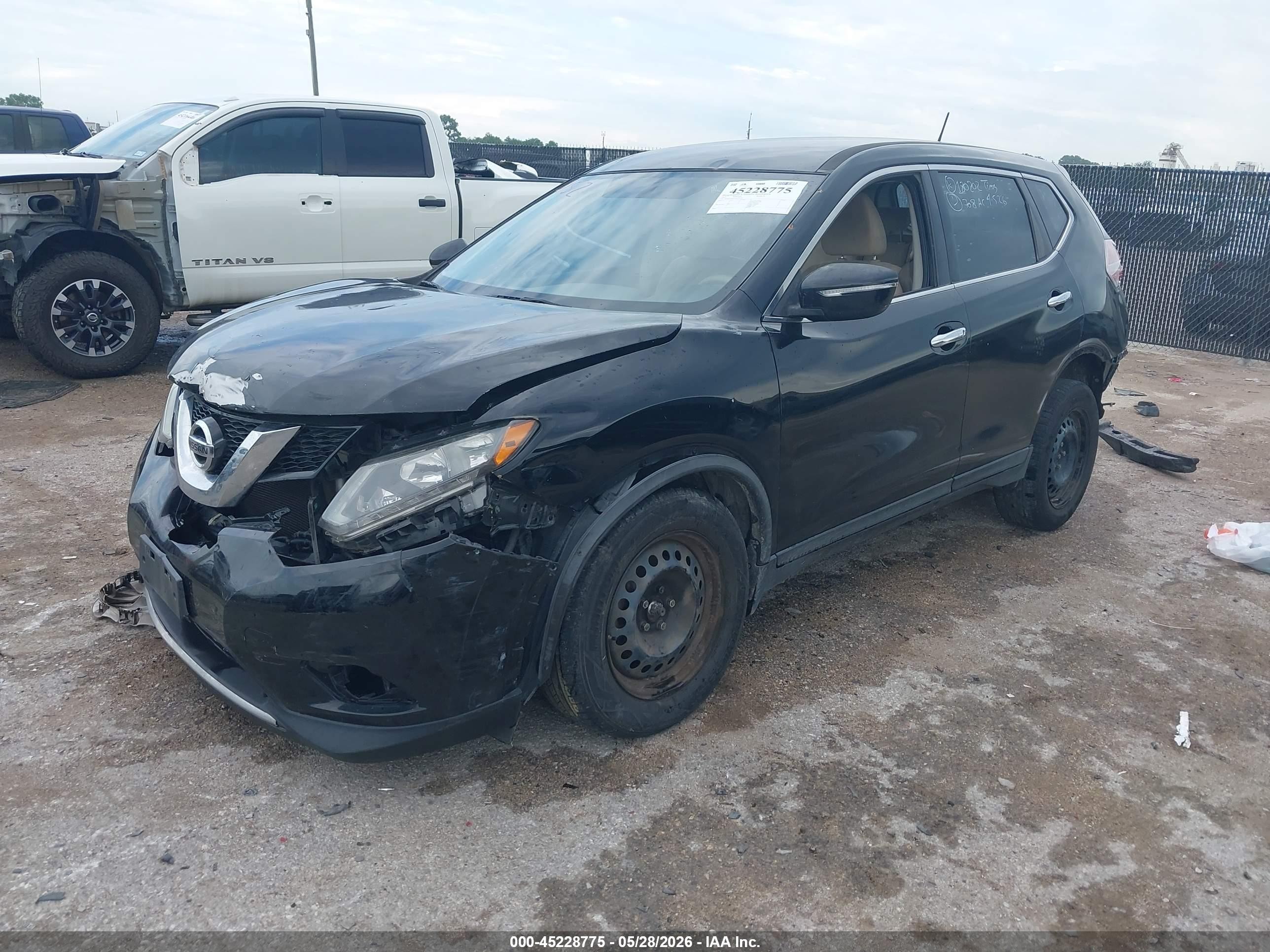 2015 Nissan Rogue S Black vin: KNMAT2MVXFP539738