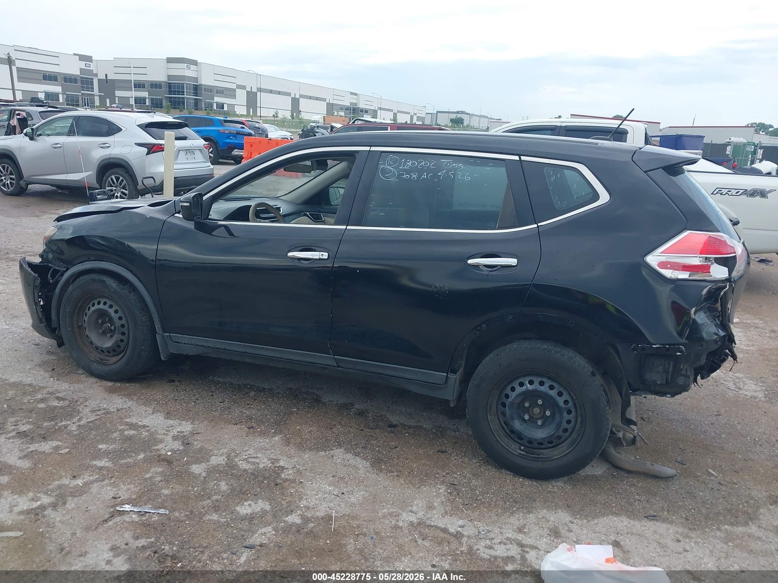 2015 Nissan Rogue S Black vin: KNMAT2MVXFP539738