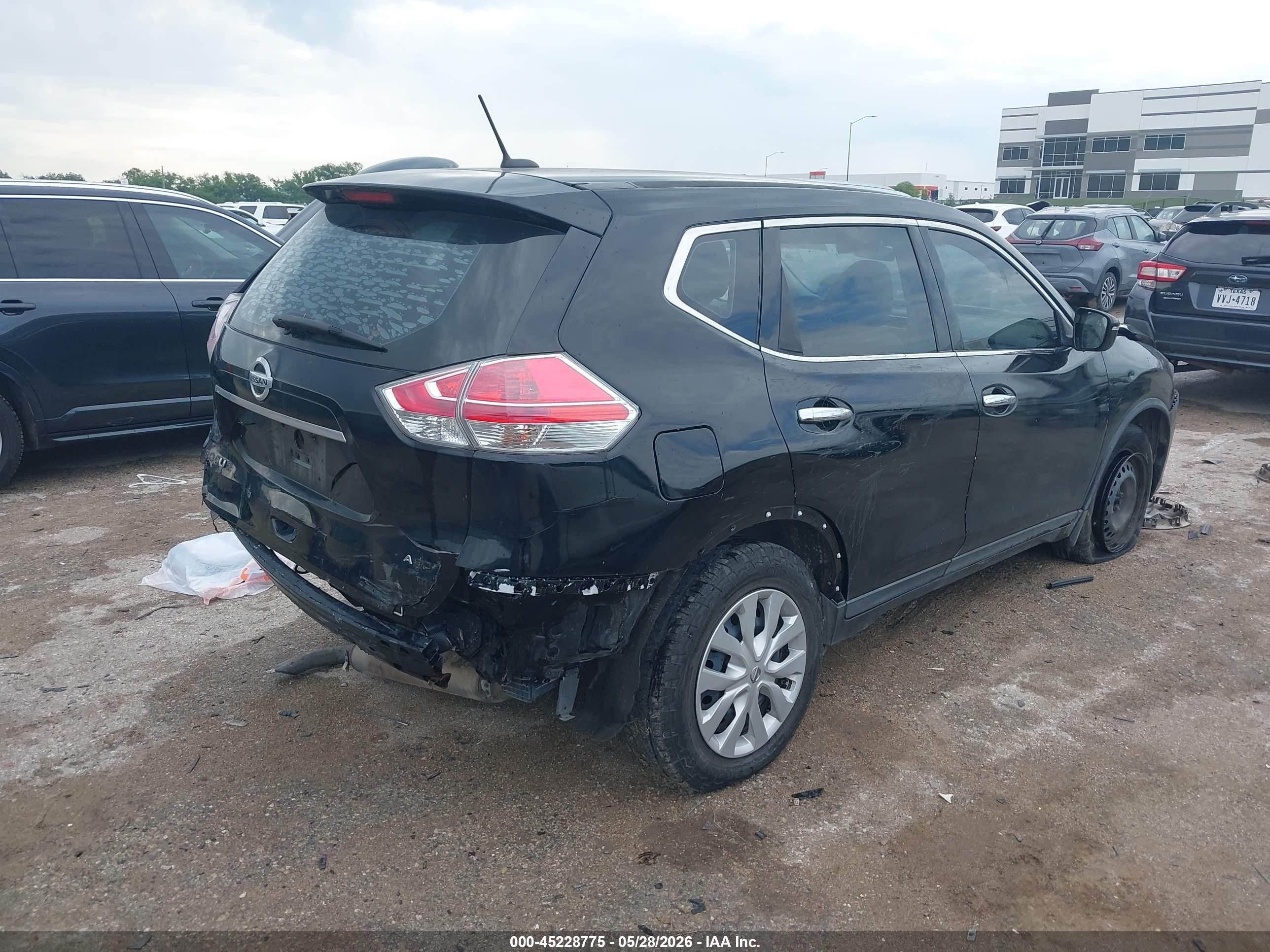2015 Nissan Rogue S Black vin: KNMAT2MVXFP539738